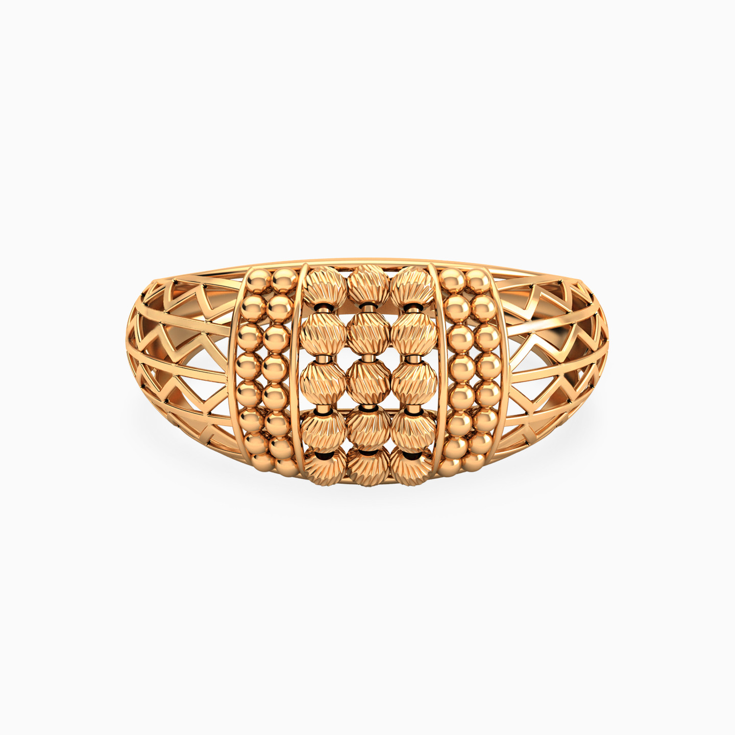 Honeycomb Beads Ring In 21K Gold Honeycomb Beads Ring In 21K Gold