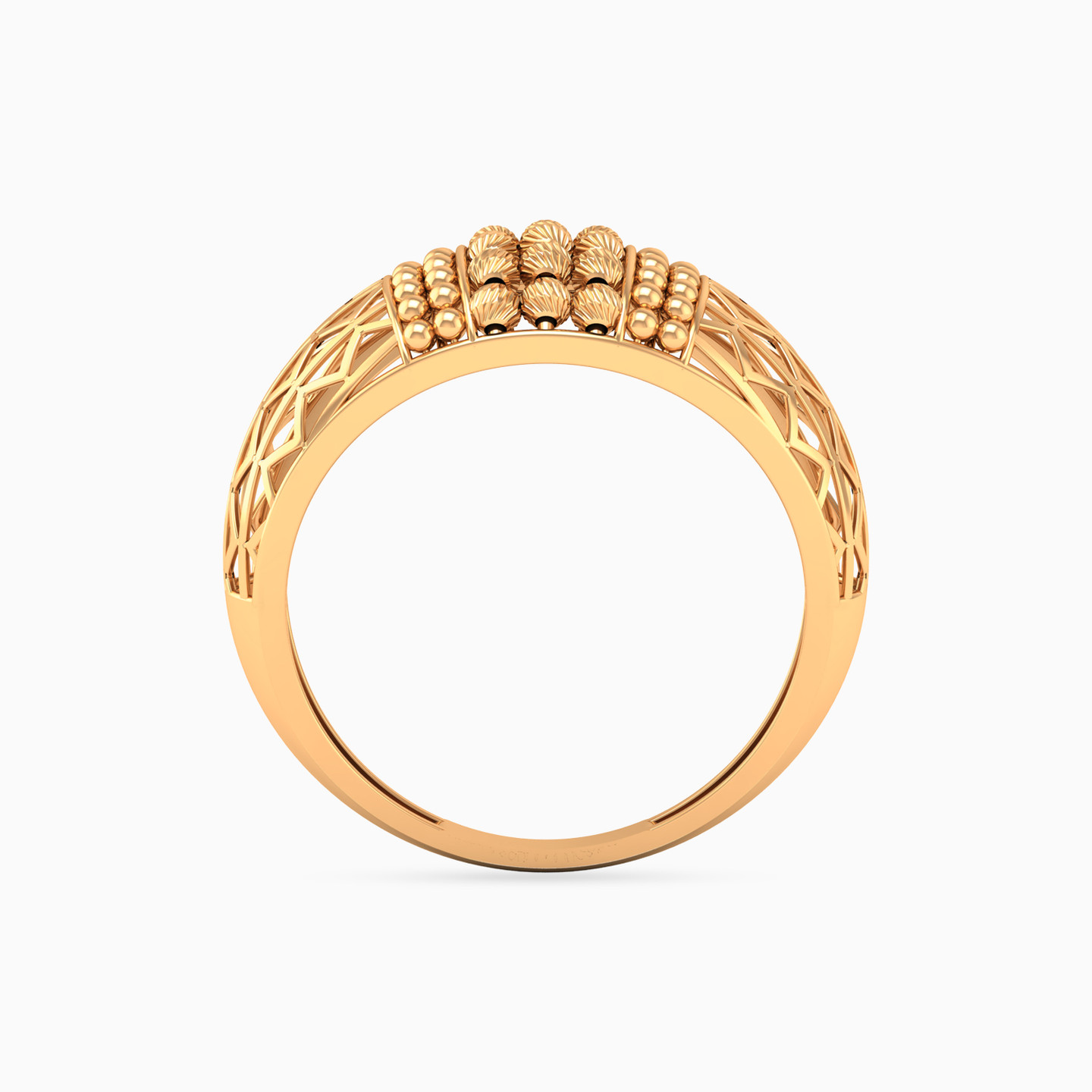 Honeycomb Beads Ring In 21K Gold - 4 Honeycomb Beads Ring In 21K Gold - 4