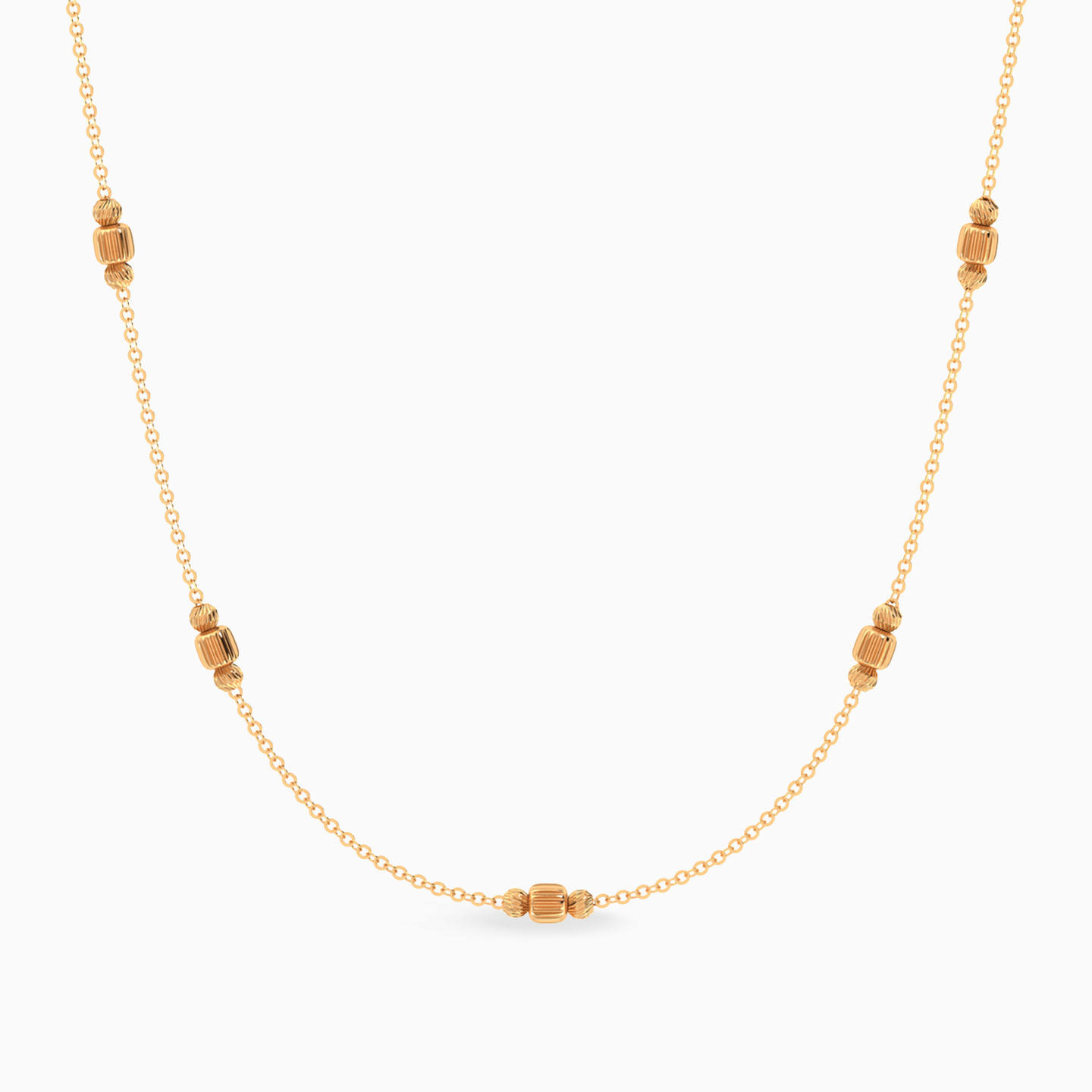Beads Chain Necklace In 21K Gold Beads Chain Necklace In 21K Gold