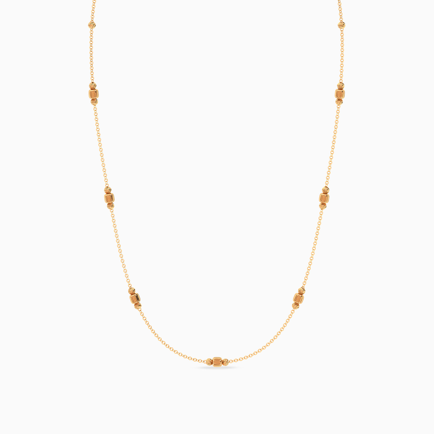 Beads Chain Necklace In 21K Gold - 4 Beads Chain Necklace In 21K Gold - 4