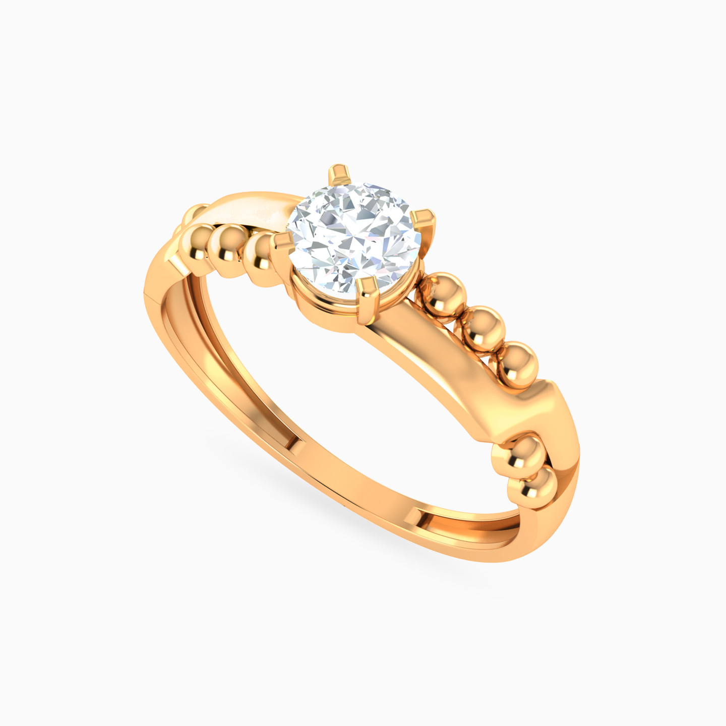 Chain Loops Cubic Zirconia Criss-Cross Ring In 21K Gold - 3 Chain Loops Cubic Zirconia Criss-Cross Ring In 21K Gold - 3