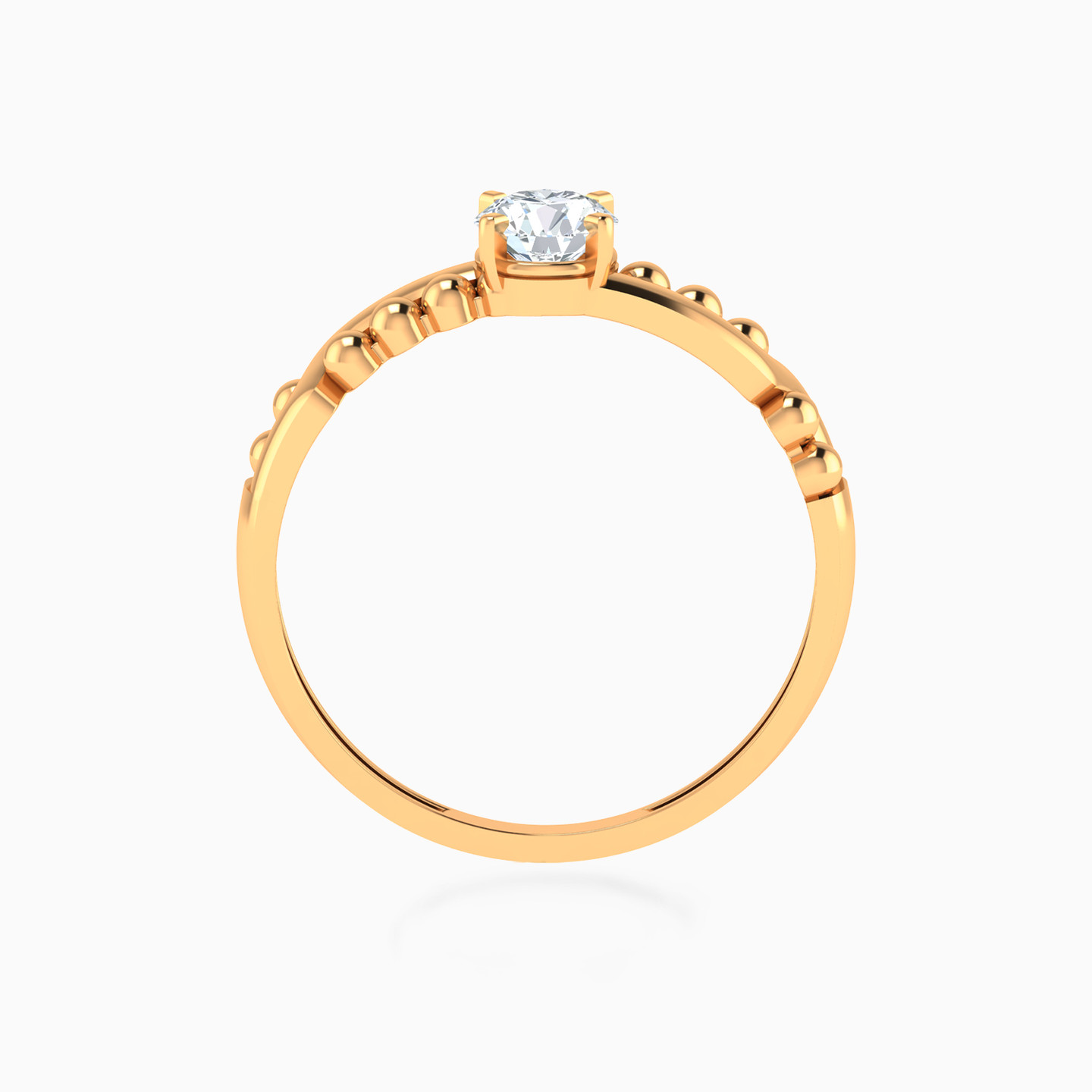 Chain Loops Cubic Zirconia Criss-Cross Ring In 21K Gold - 4 Chain Loops Cubic Zirconia Criss-Cross Ring In 21K Gold - 4