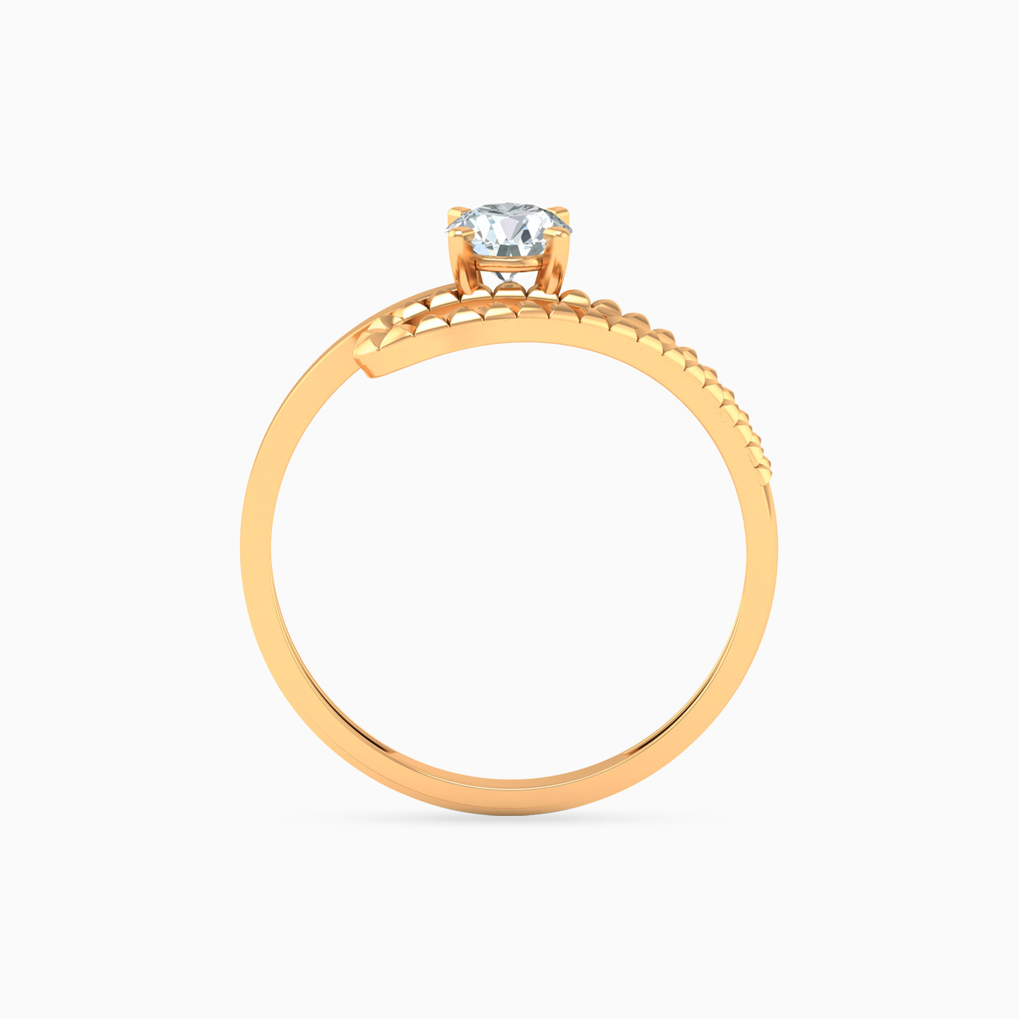 Rope-like Cubic Zirconia Ring In 21K Gold - 4 Rope-like Cubic Zirconia Ring In 21K Gold - 4