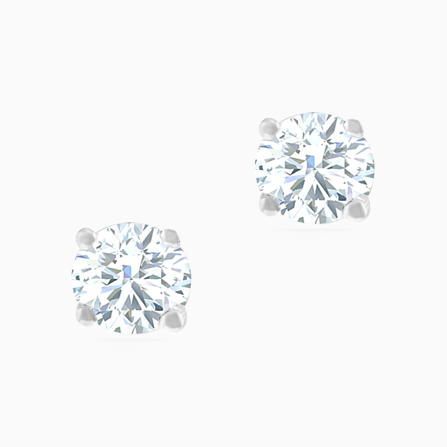 18K Gold Cubic Zirconia Stud Earrings