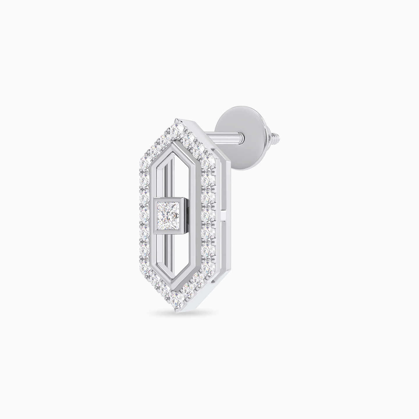 Hexagon Diamond Earrings in 18K Gold - 5 Hexagon Diamond Earrings in 18K Gold - 5