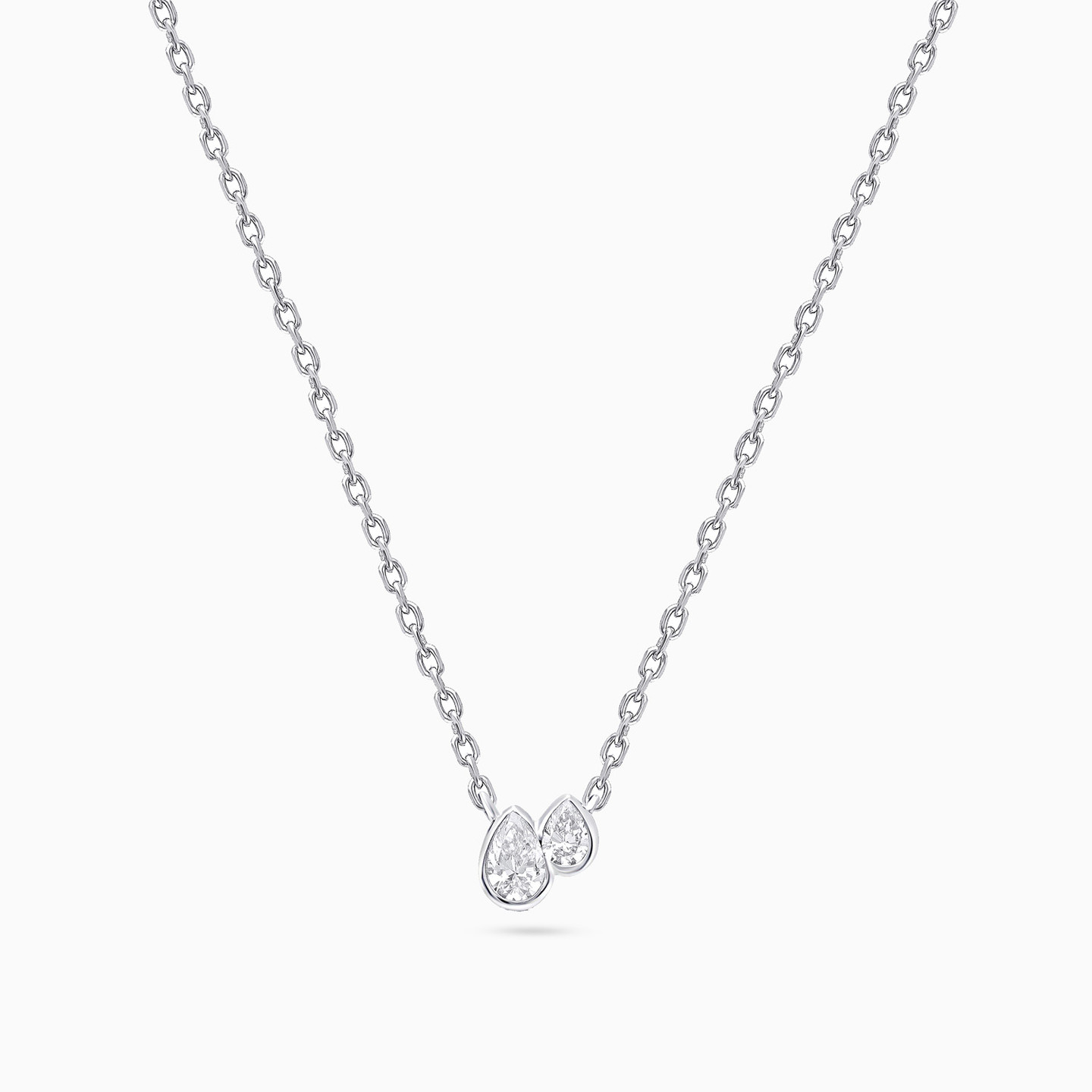 Two Drops Lab Grown Diamond Sterling Silver Necklace - 3 Two Drops Lab Grown Diamond Sterling Silver Necklace - 3