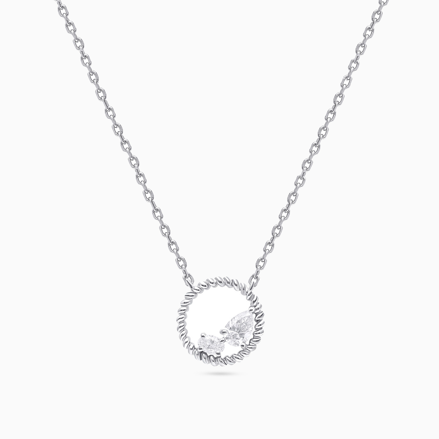 Twisted Circle Lab Grown Diamond Sterling Silver Necklace - 3 Twisted Circle Lab Grown Diamond Sterling Silver Necklace - 3