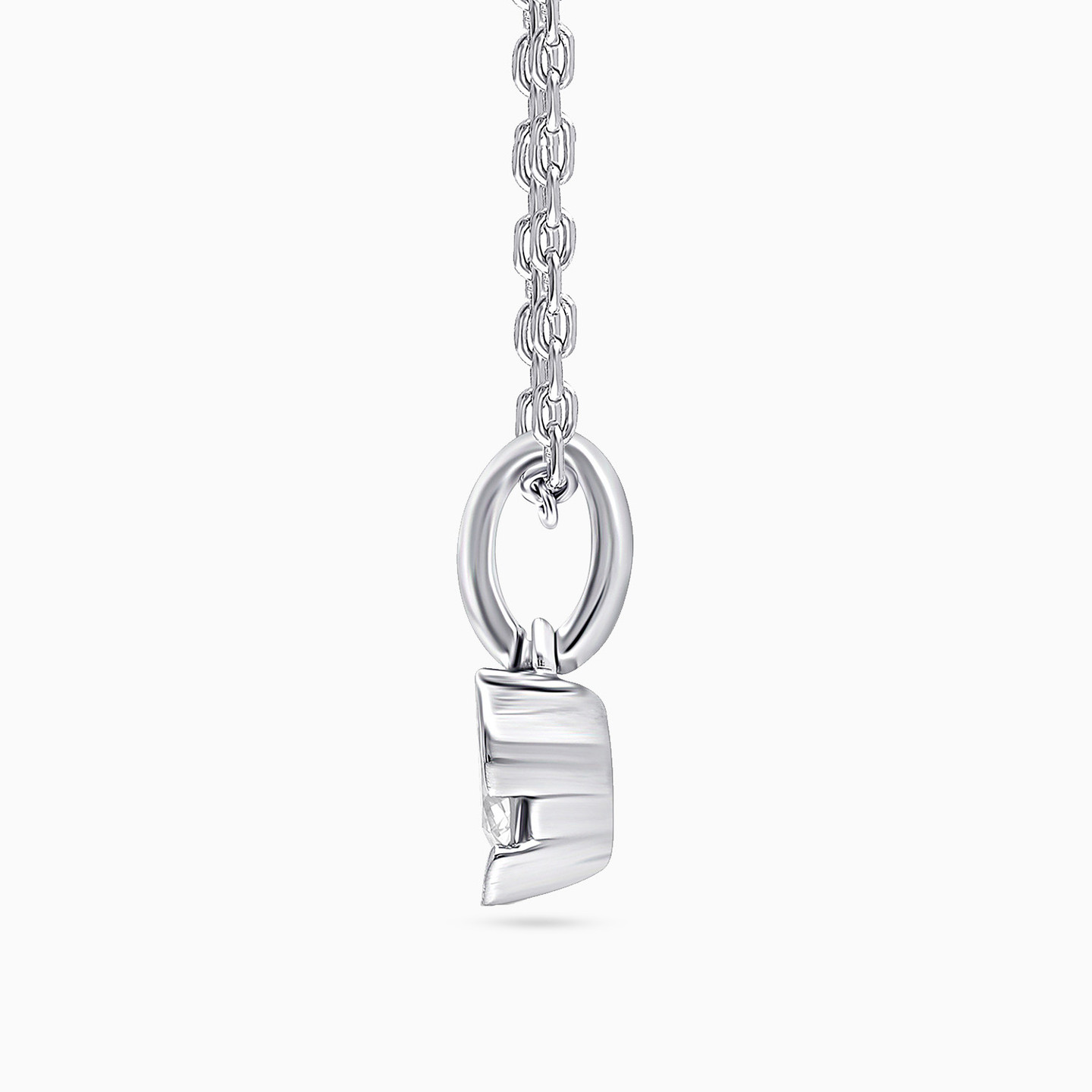 Open Round Lab Grown Diamond Sterling Silver Necklace - 2 Open Round Lab Grown Diamond Sterling Silver Necklace - 2