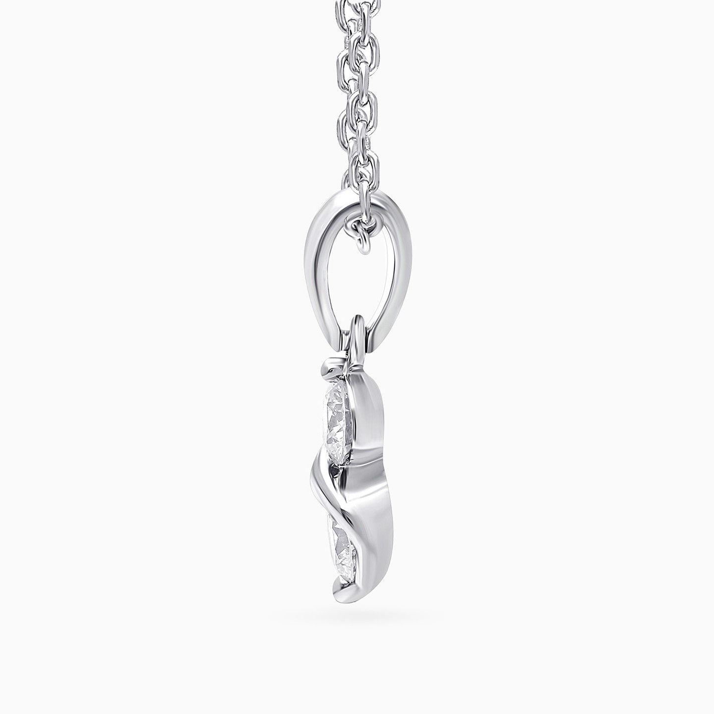 Twisted Lab Grown Diamond Sterling Silver Necklace - 2 Twisted Lab Grown Diamond Sterling Silver Necklace - 2