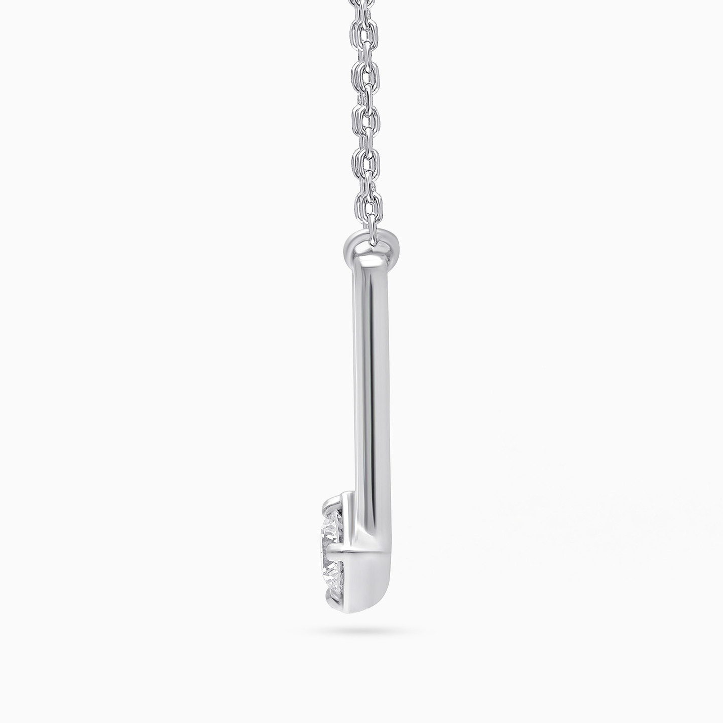 Square Setting Lab Grown Diamond Sterling Silver Necklace - 2 Square Setting Lab Grown Diamond Sterling Silver Necklace - 2