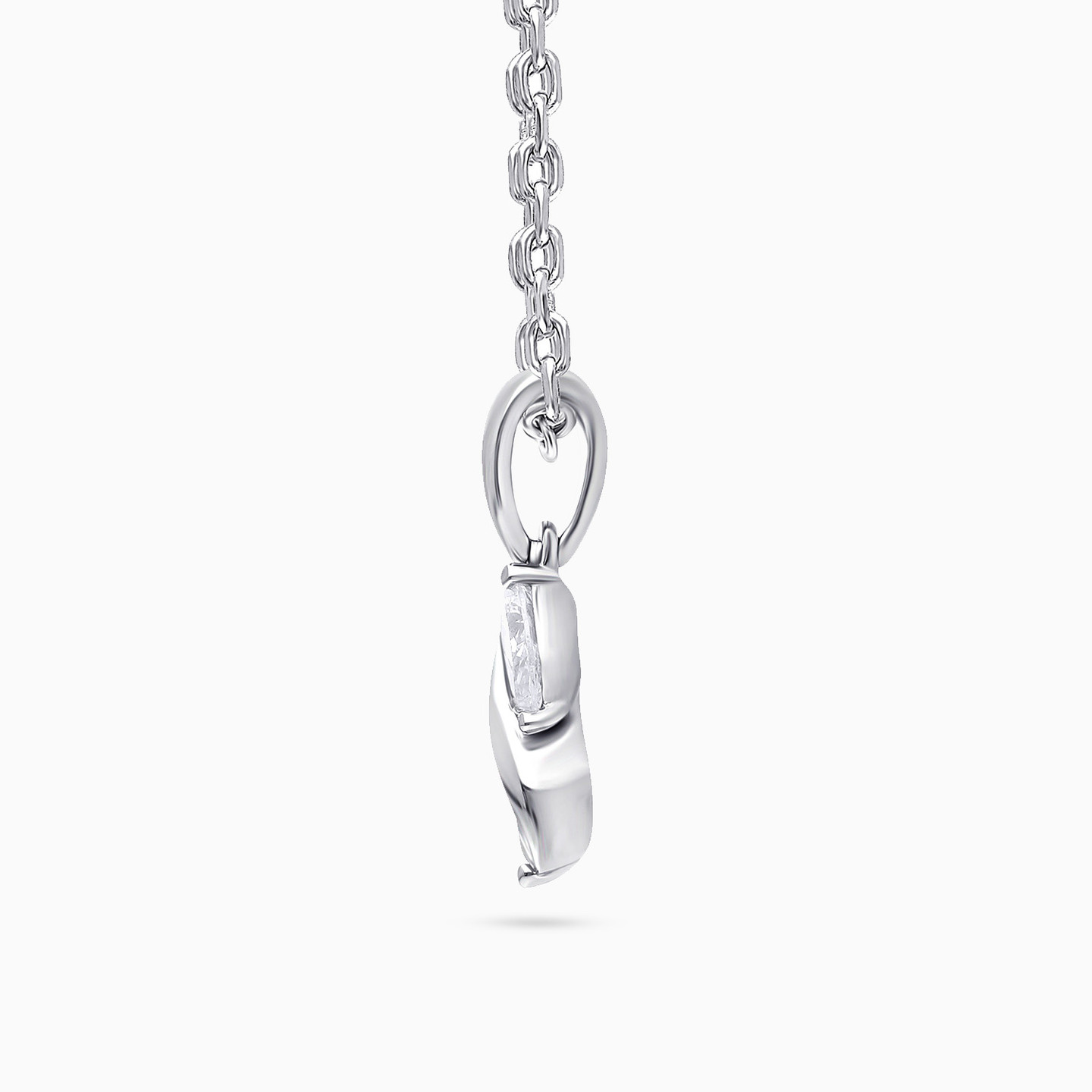 Pear Twisted Lab Grown Diamond Sterling Silver Necklace - 2 Pear Twisted Lab Grown Diamond Sterling Silver Necklace - 2