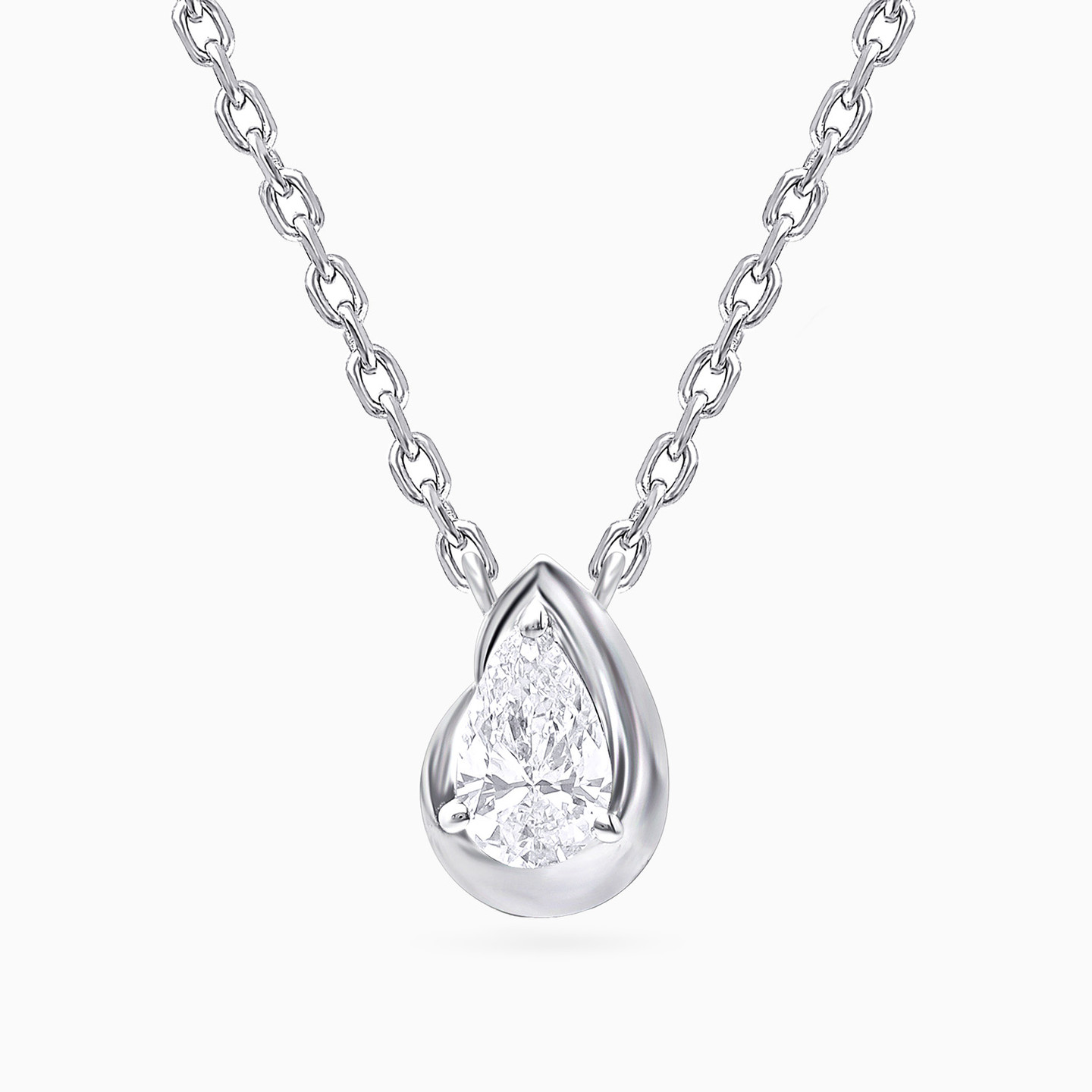 Raindrop Lab Grown Diamond Sterling Silver Necklace Raindrop Lab Grown Diamond Sterling Silver Necklace