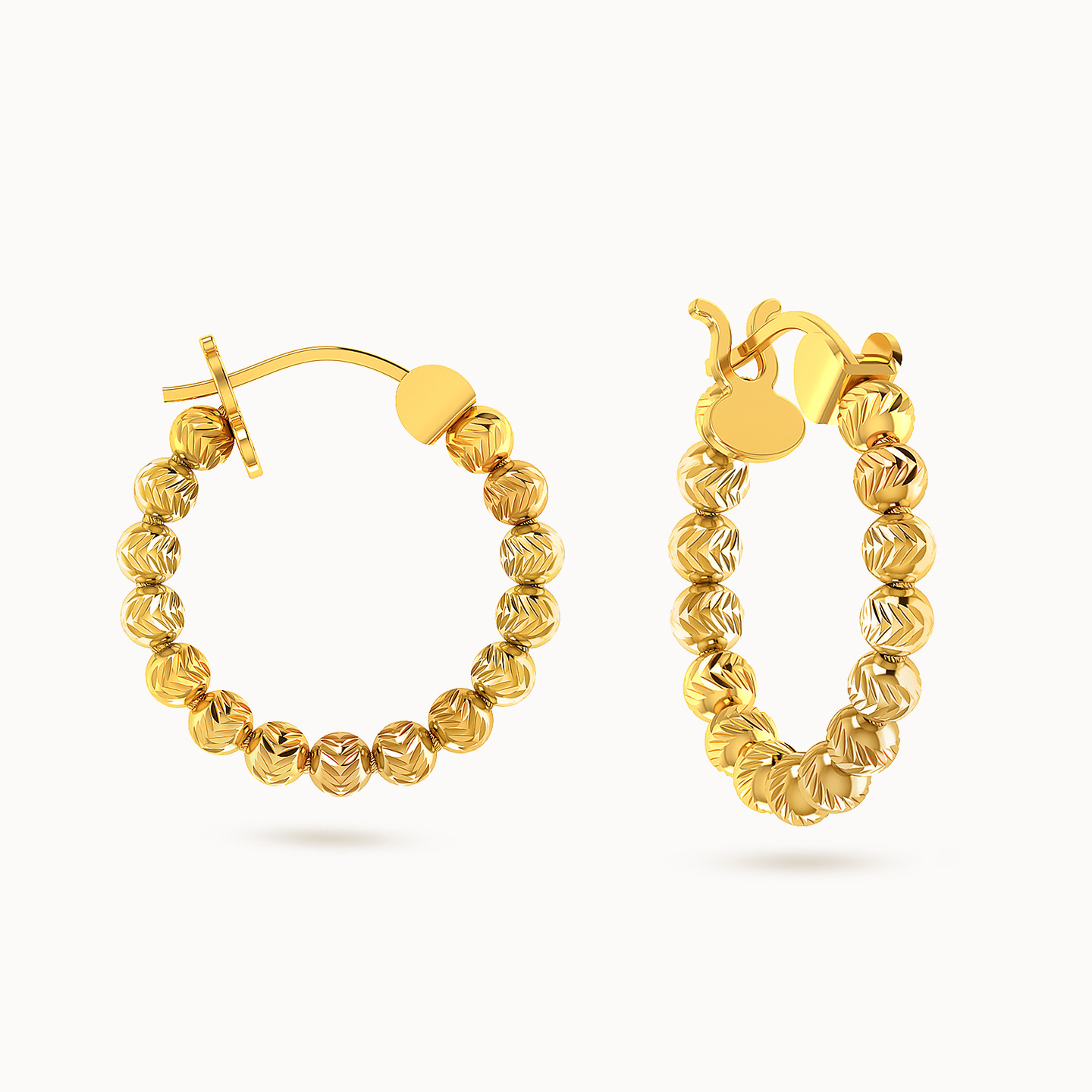 Beads Hoop Earrings In 18K Gold Beads Hoop Earrings In 18K Gold