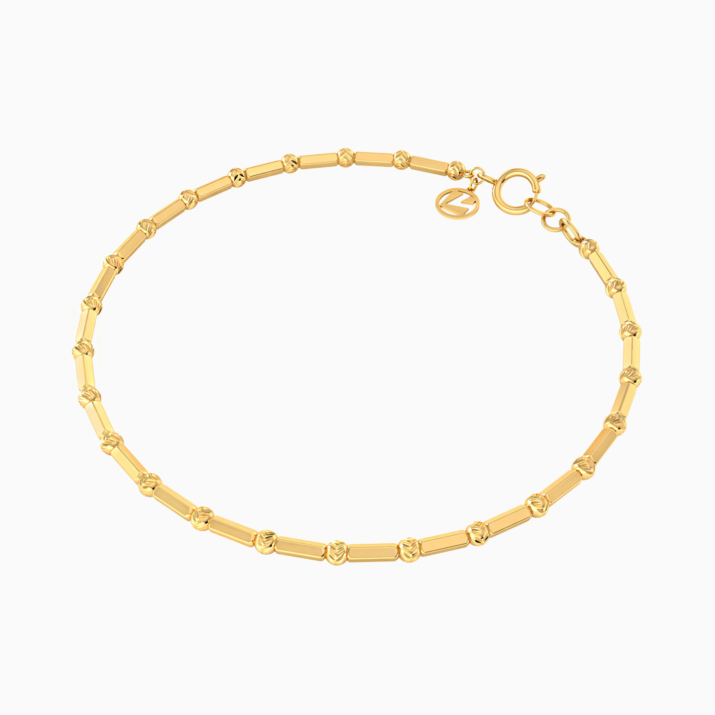 Cylindrical Beads & Spheres Bracelet In 18K Gold - 3 Cylindrical Beads & Spheres Bracelet In 18K Gold - 3