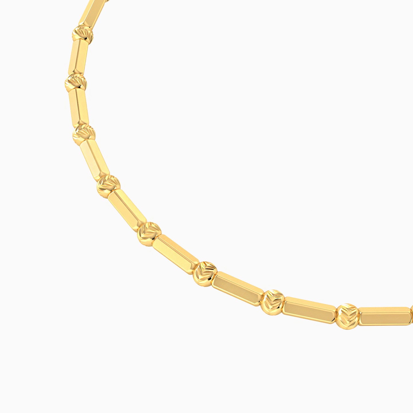 Cylindrical Beads & Spheres Bracelet In 18K Gold - 4 Cylindrical Beads & Spheres Bracelet In 18K Gold - 4