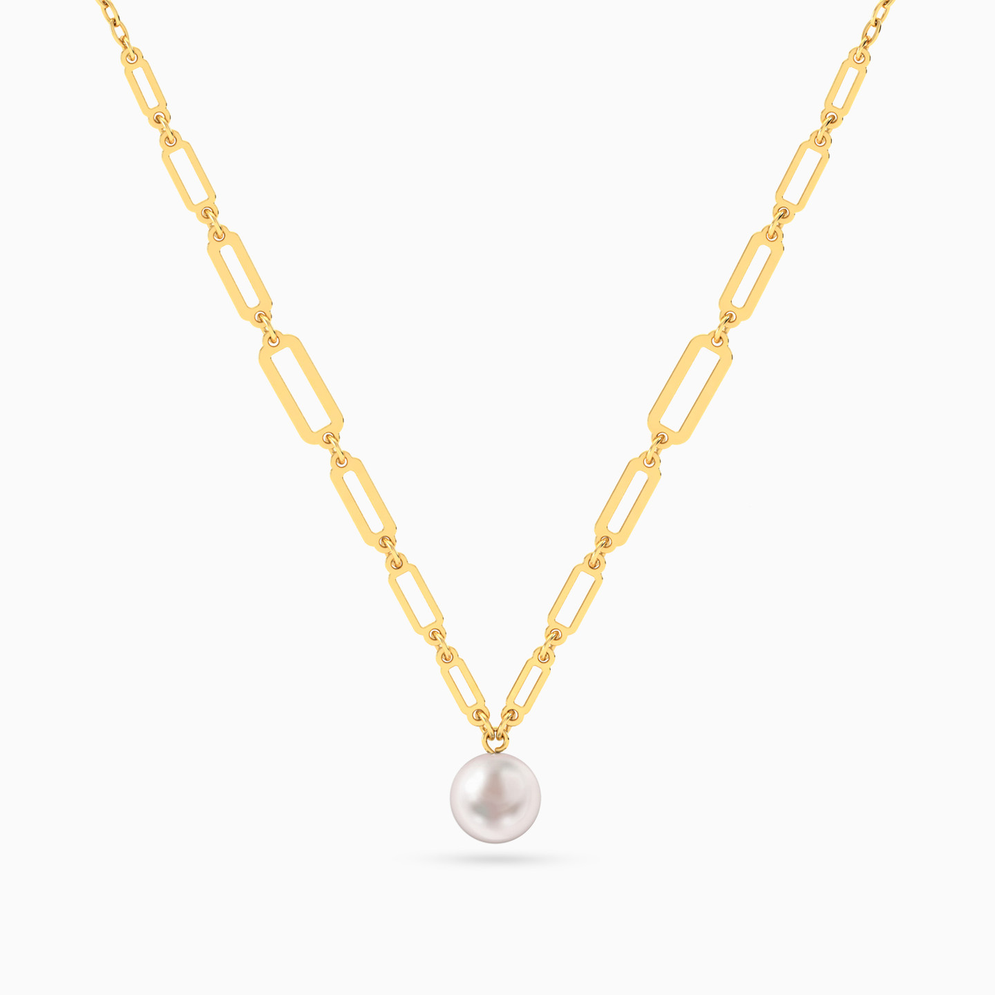 Pearl Paperclip Necklace In 18K Gold Pearl Paperclip Necklace In 18K Gold
