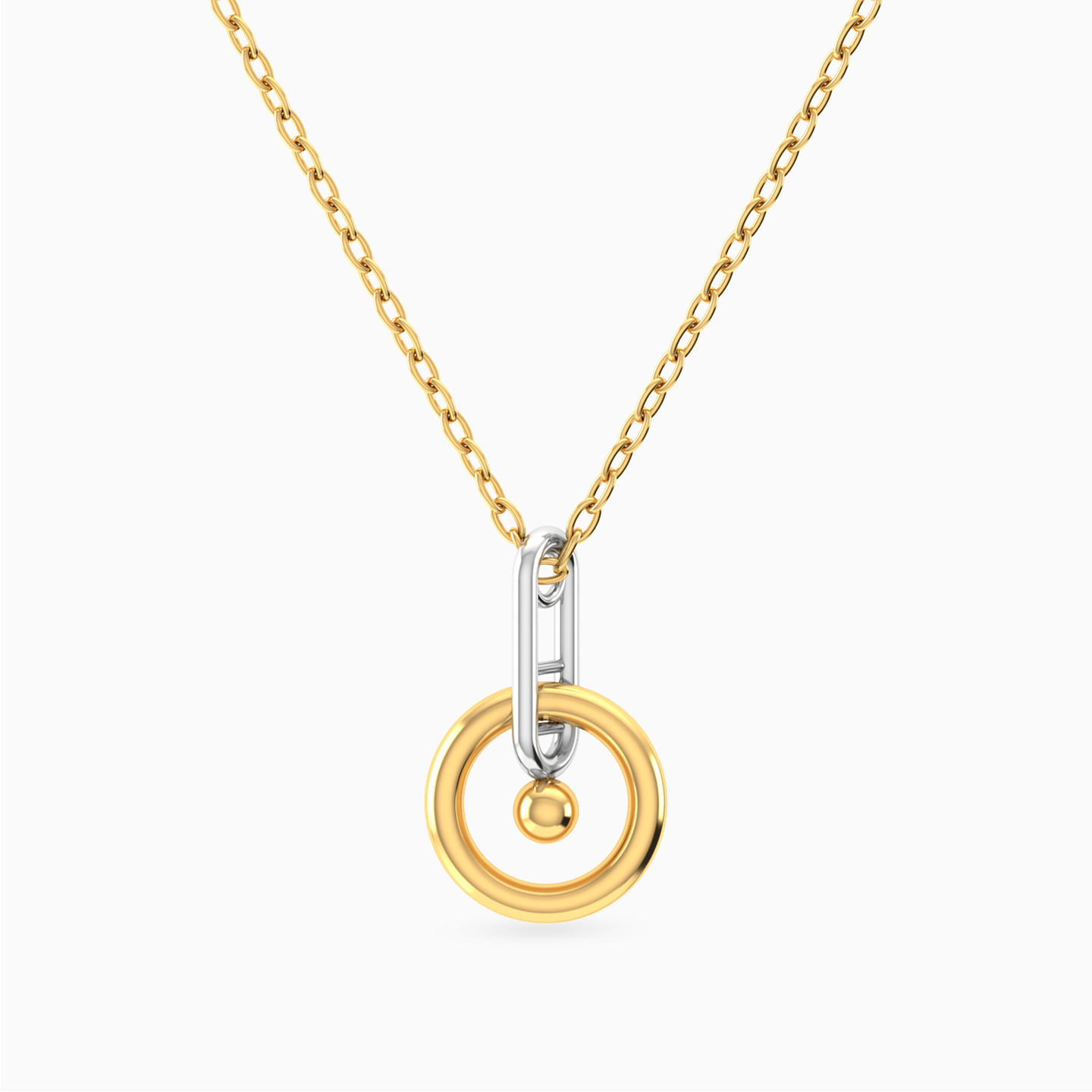 Circle & Bead Necklace In 18K Gold Circle & Bead Necklace In 18K Gold