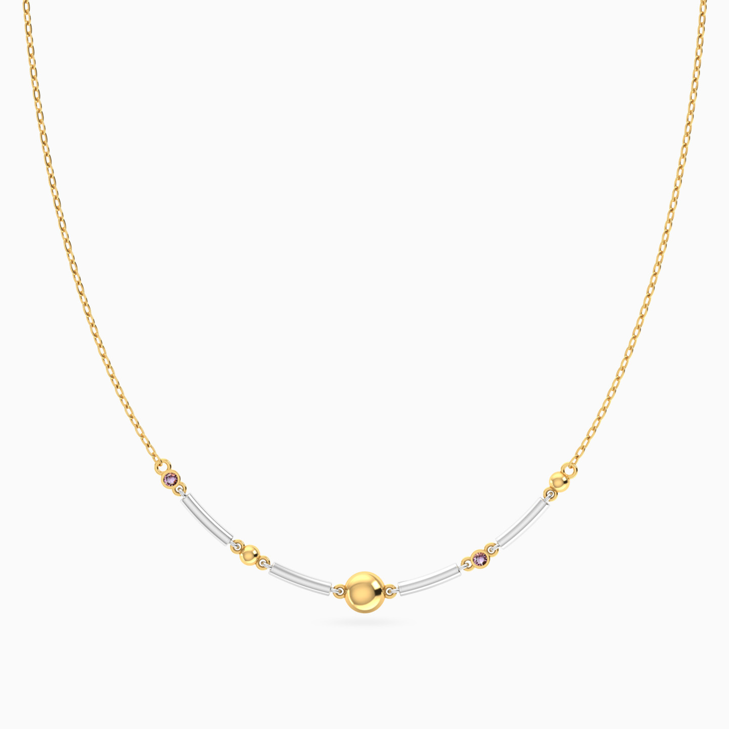 Bars & Beads Colored Stones Necklace In 18K Gold Bars & Beads Colored Stones Necklace In 18K Gold