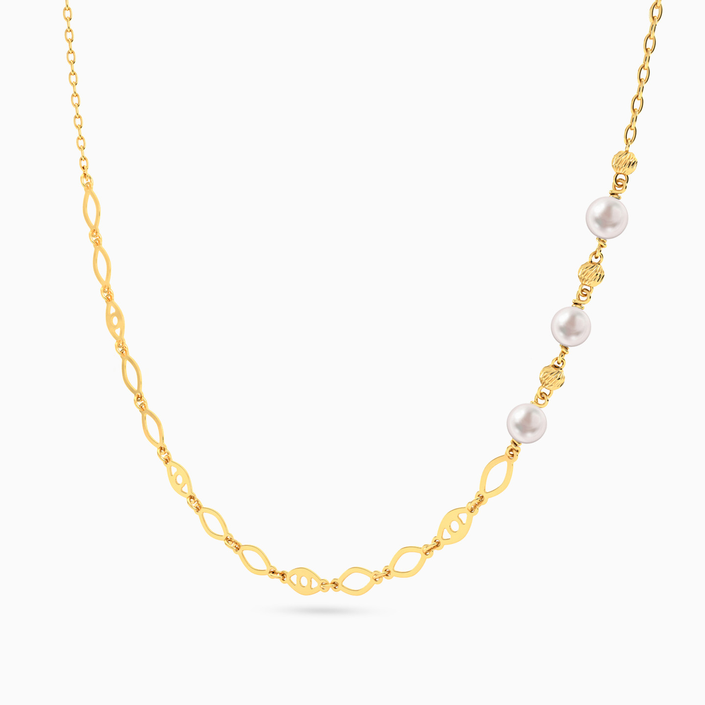 Marquise & Eyes Pearl Necklace In 18K Gold - 2 Marquise & Eyes Pearl Necklace In 18K Gold - 2
