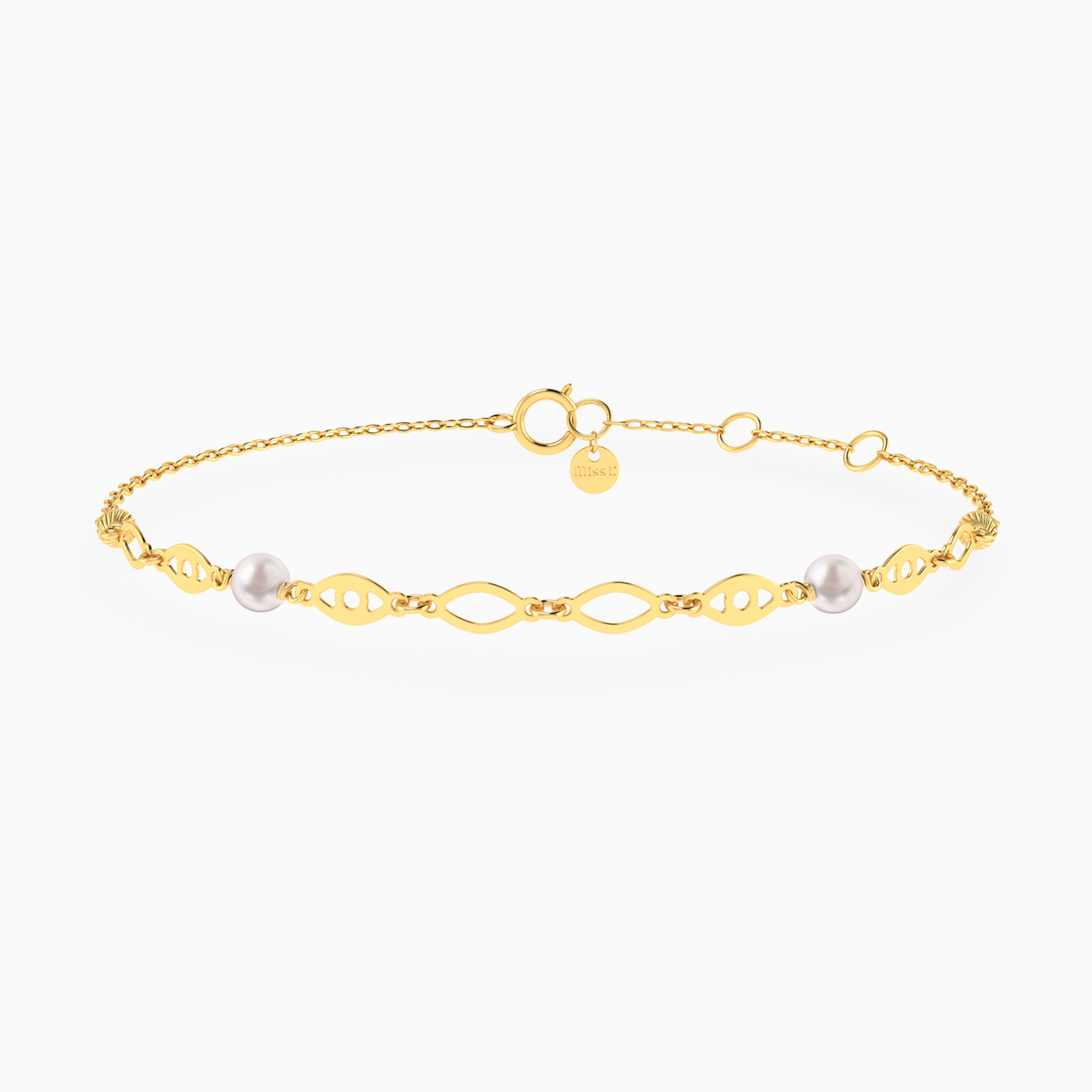 Marquise Pearl Chain Bracelet In 18K Gold Marquise Pearl Chain Bracelet In 18K Gold
