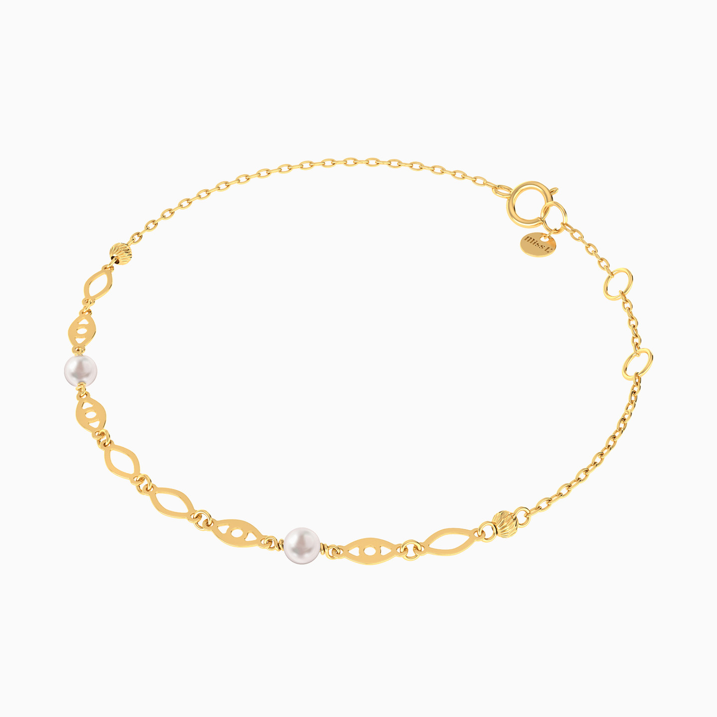 Marquise Pearl Chain Bracelet In 18K Gold - 3 Marquise Pearl Chain Bracelet In 18K Gold - 3