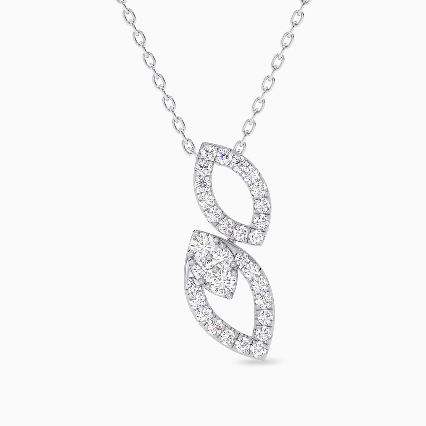 Interlocking Marquise Diamond Necklace In 18K Gold Interlocking Marquise Diamond Necklace In 18K Gold