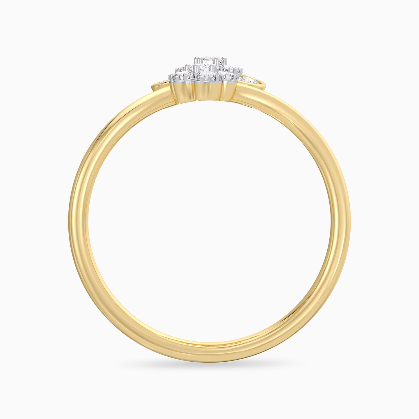 Two Flowers Diamond Bypass Ring In 18K Gold - 4 Two Flowers Diamond Bypass Ring In 18K Gold - 4