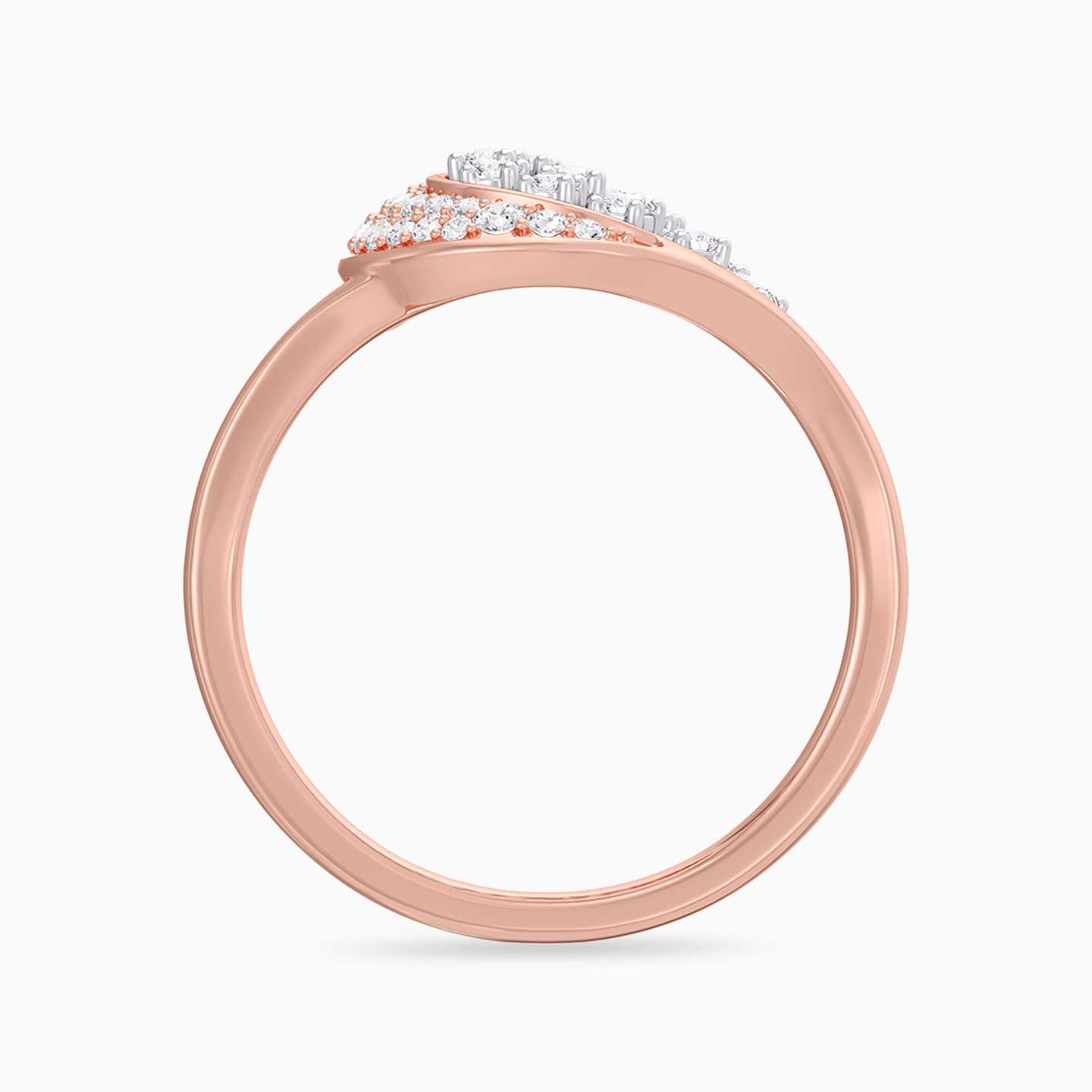 Sweeping Circural Diamond Ring In 18K Gold - 4 Sweeping Circural Diamond Ring In 18K Gold - 4
