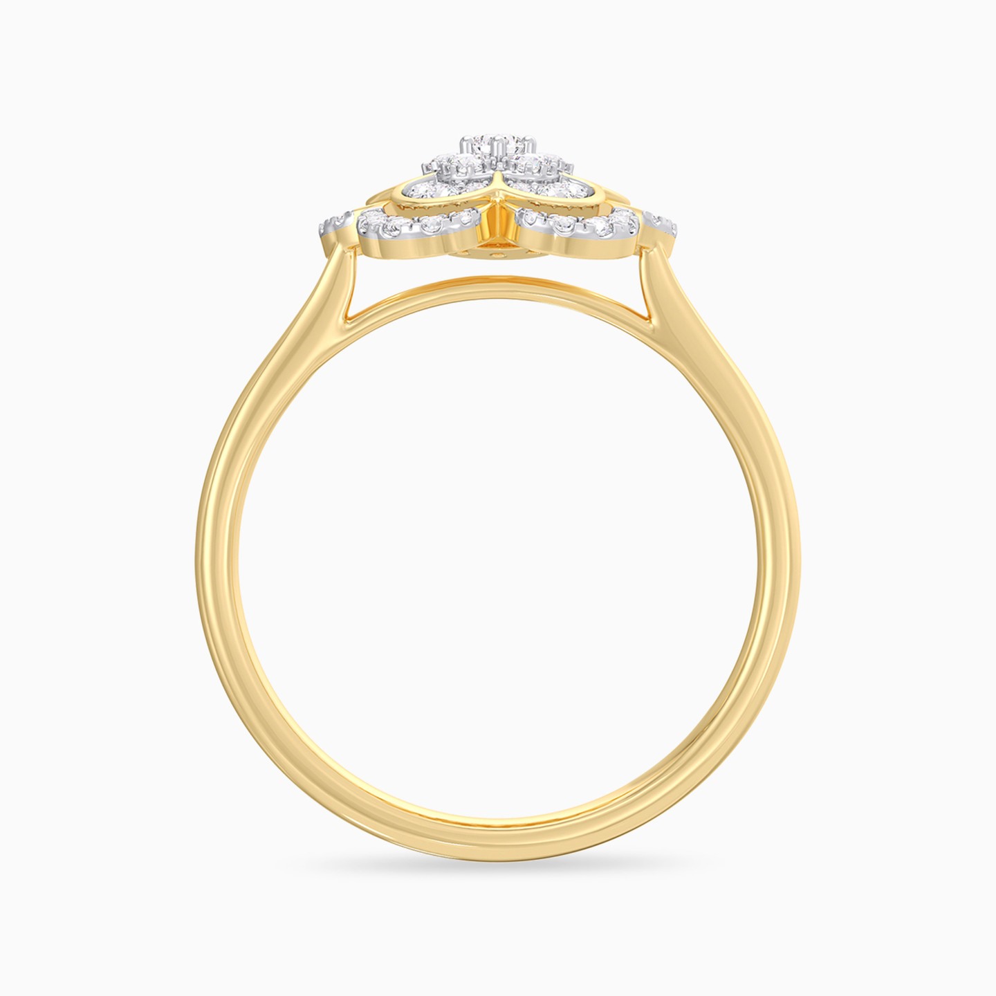 Floral layers Diamond Ring In 18K Gold - 4 Floral layers Diamond Ring In 18K Gold - 4