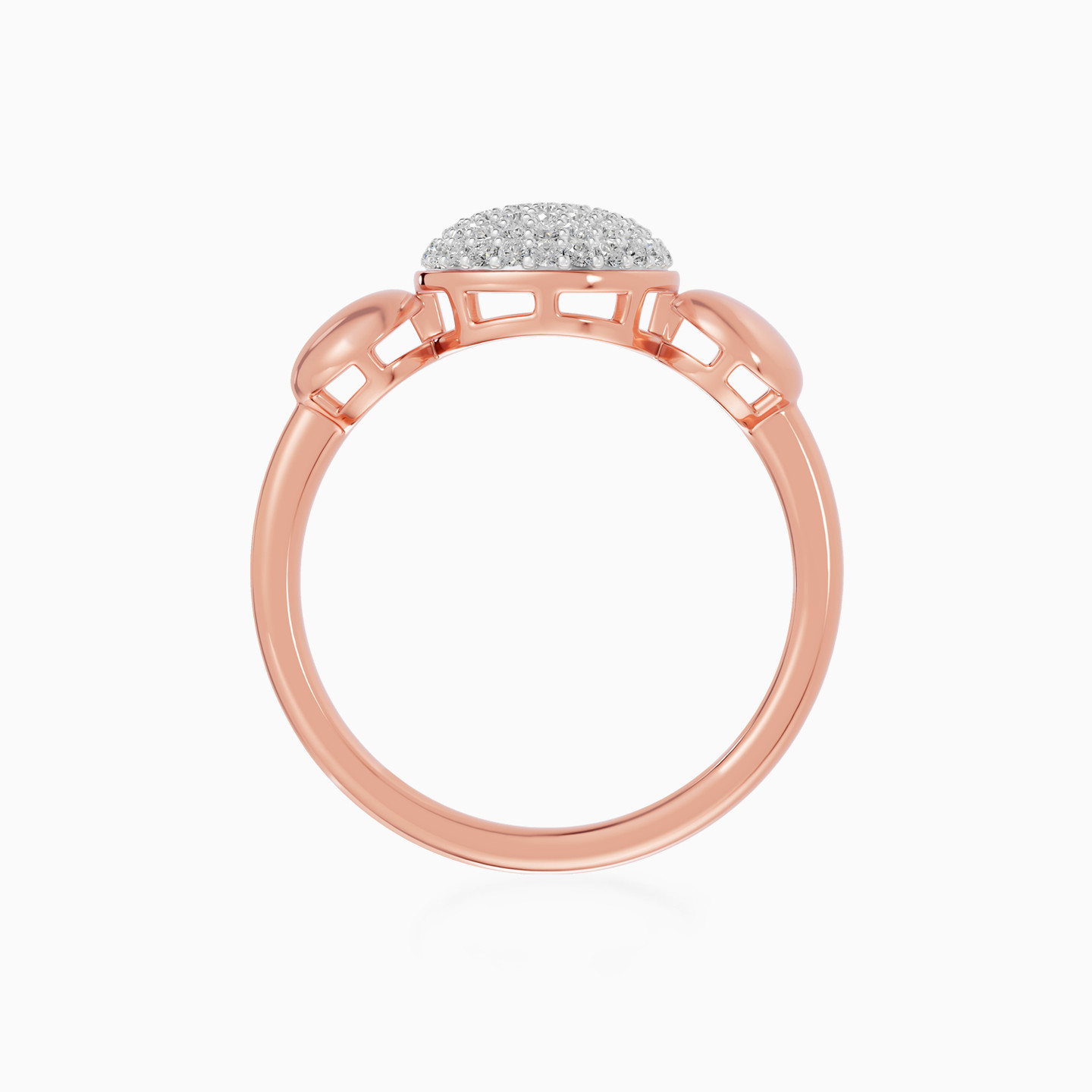Circle Paved Diamond Ring In 18K Gold - 5 Circle Paved Diamond Ring In 18K Gold - 5