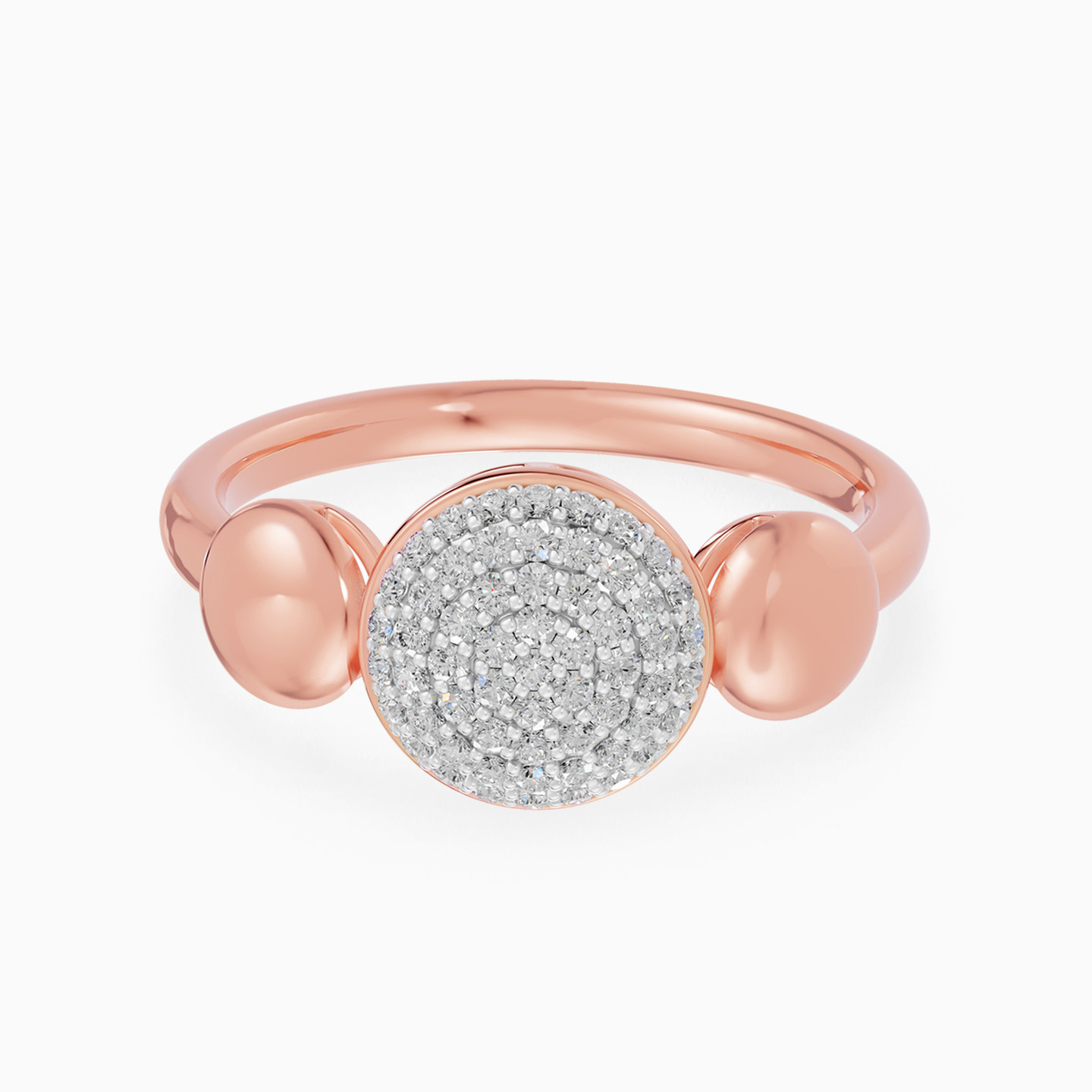 Circle Paved Diamond Ring In 18K Gold - 2 Circle Paved Diamond Ring In 18K Gold - 2