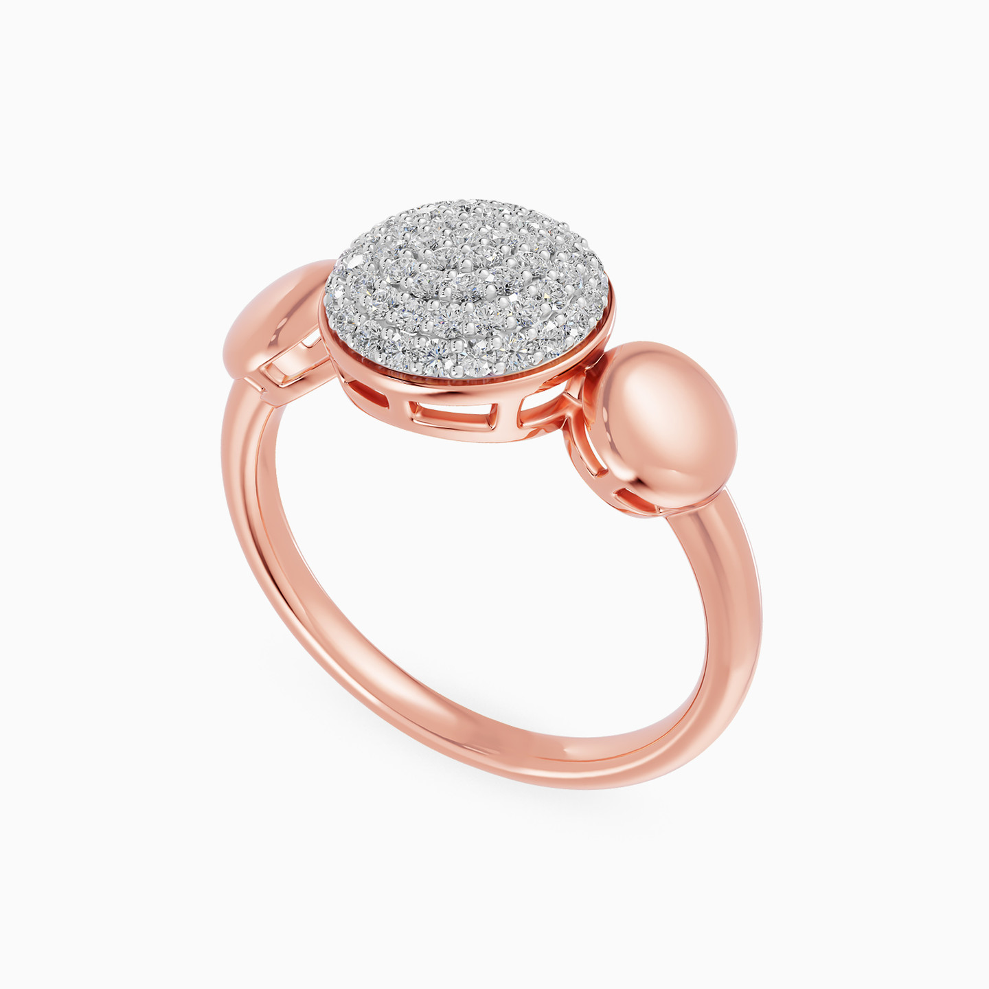 Circle Paved Diamond Ring In 18K Gold - 4 Circle Paved Diamond Ring In 18K Gold - 4