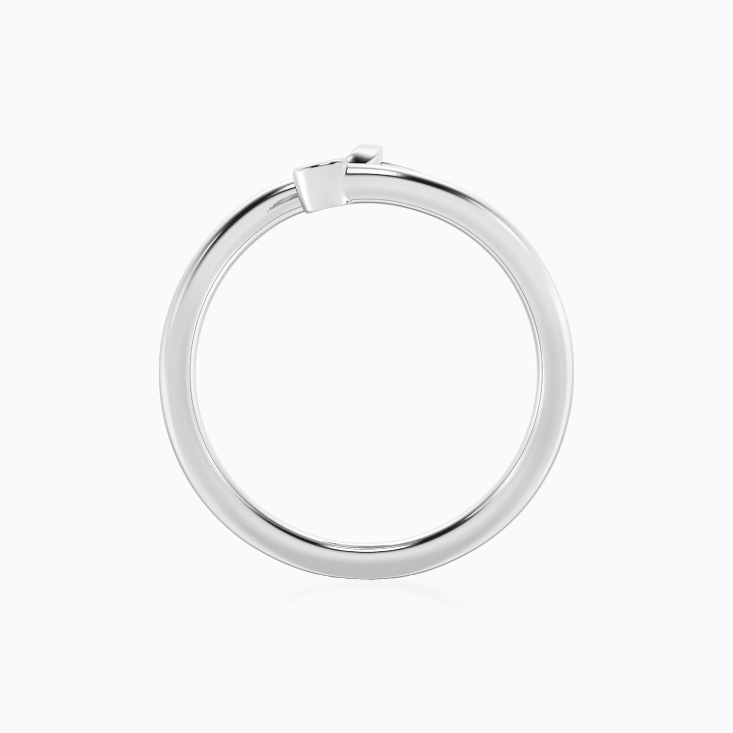 خاتم فضة إسترليني شكل حرف (L) مزين بألماس مختبرات - 3 خاتم فضة إسترليني شكل حرف (L) مزين بألماس مختبرات - 3