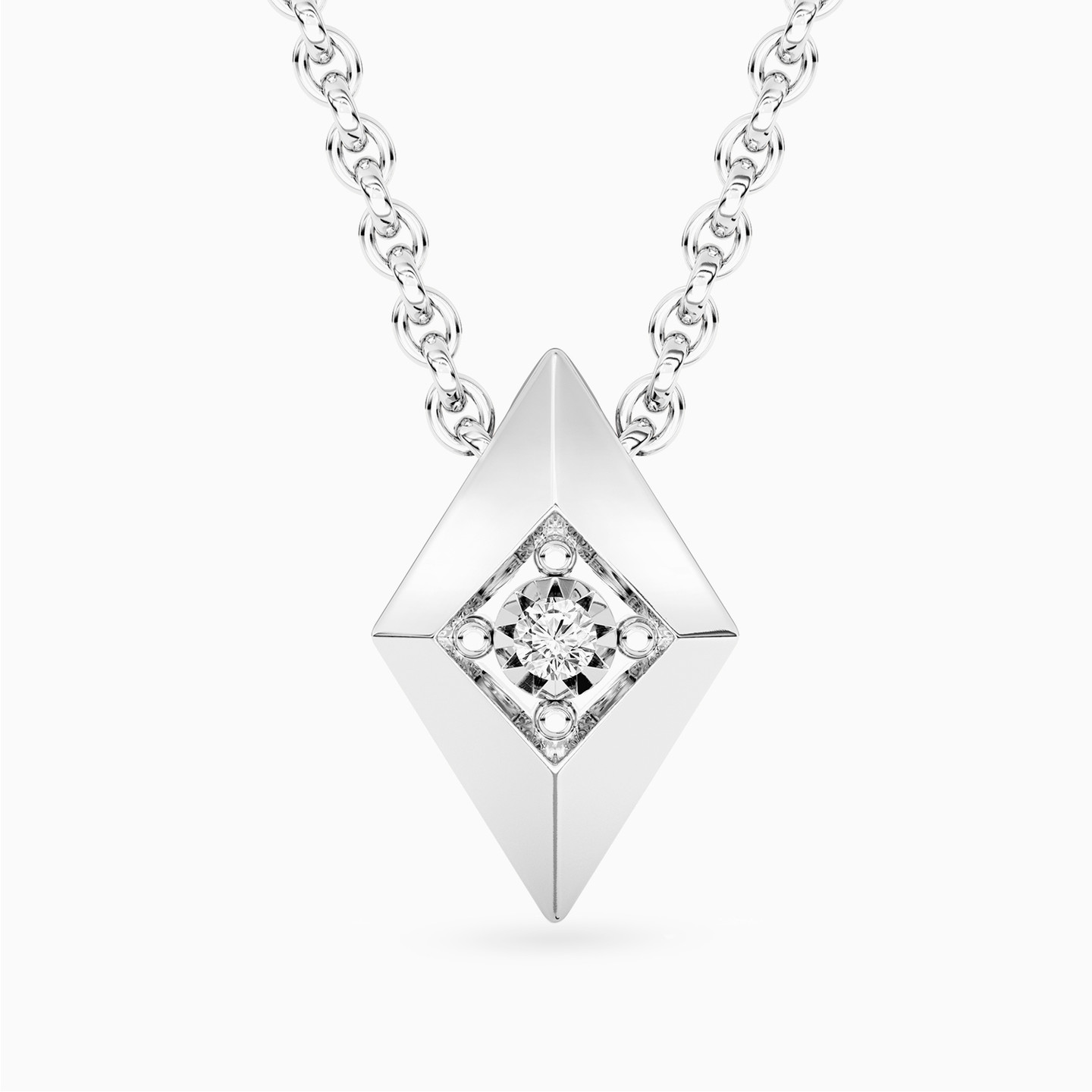 Lozenge Lab Grown Diamonds Sterling Silver Necklace Lozenge Lab Grown Diamonds Sterling Silver Necklace