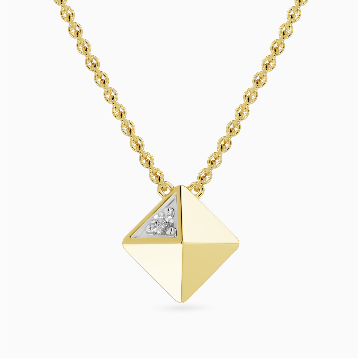 Pyramid Lab Grown Diamonds Gold Plated Necklace Pyramid Lab Grown Diamonds Gold Plated Necklace