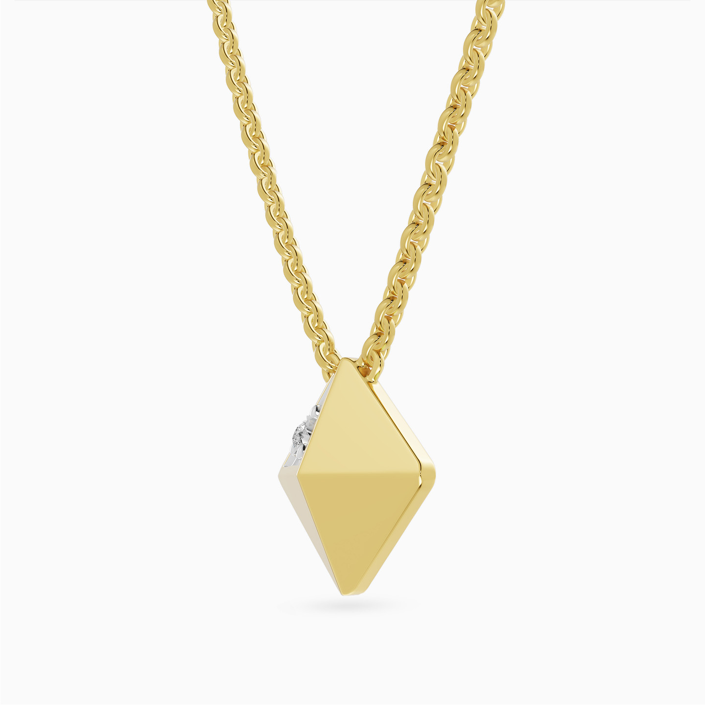 Pyramid Lab Grown Diamonds Gold Plated Necklace - 2 Pyramid Lab Grown Diamonds Gold Plated Necklace - 2