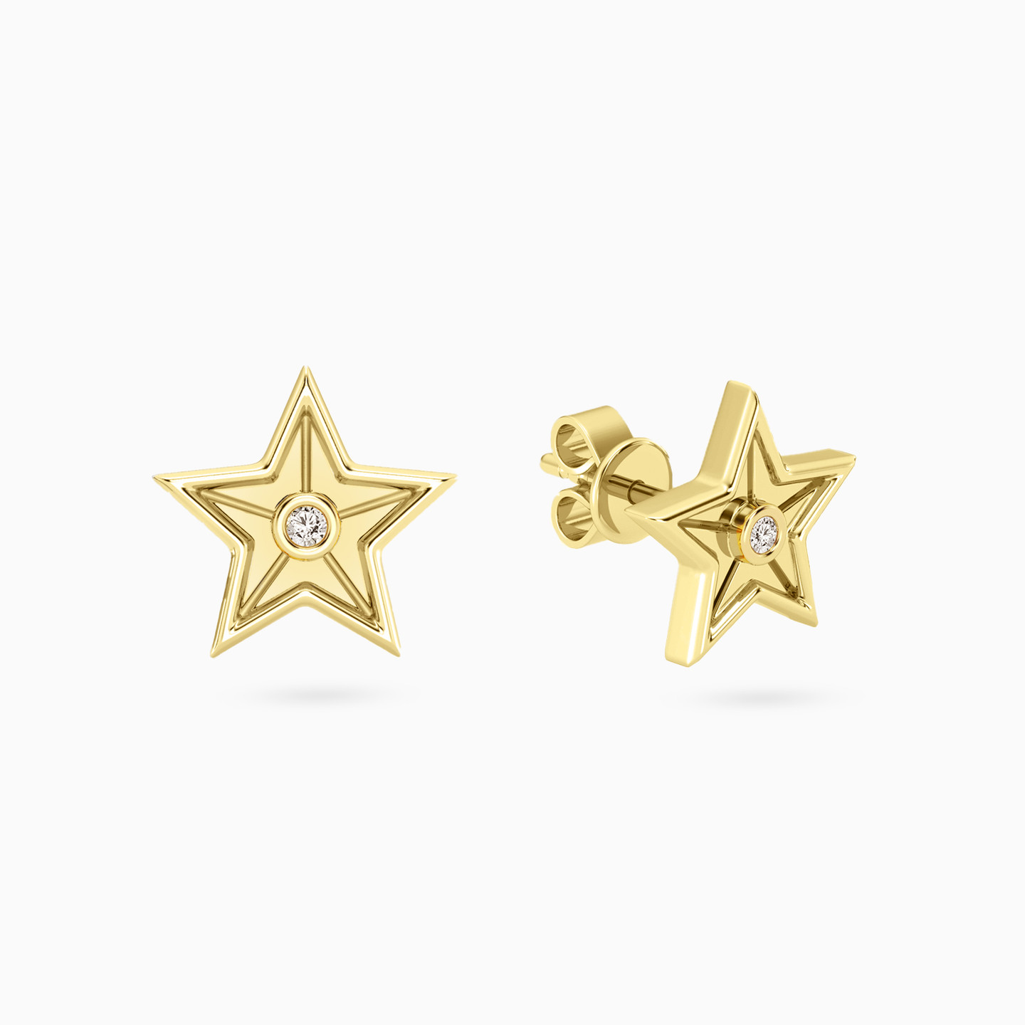 Star Lab Grown Diamonds Stud Earrings in Yellow Gold Plating Star Lab Grown Diamonds Stud Earrings in Yellow Gold Plating