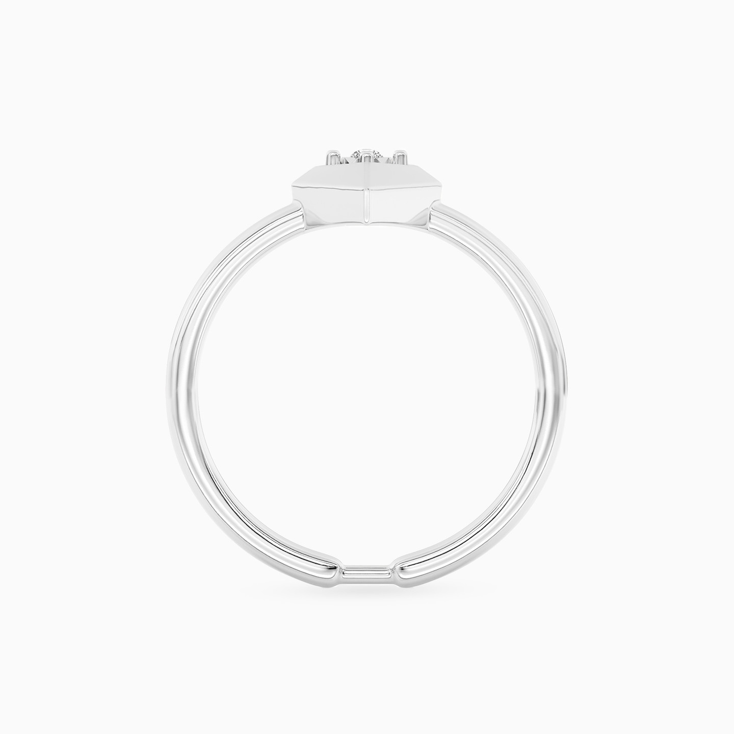 Lozenge Lab Grown Diamonds Sterling Silver Ring - 3 Lozenge Lab Grown Diamonds Sterling Silver Ring - 3