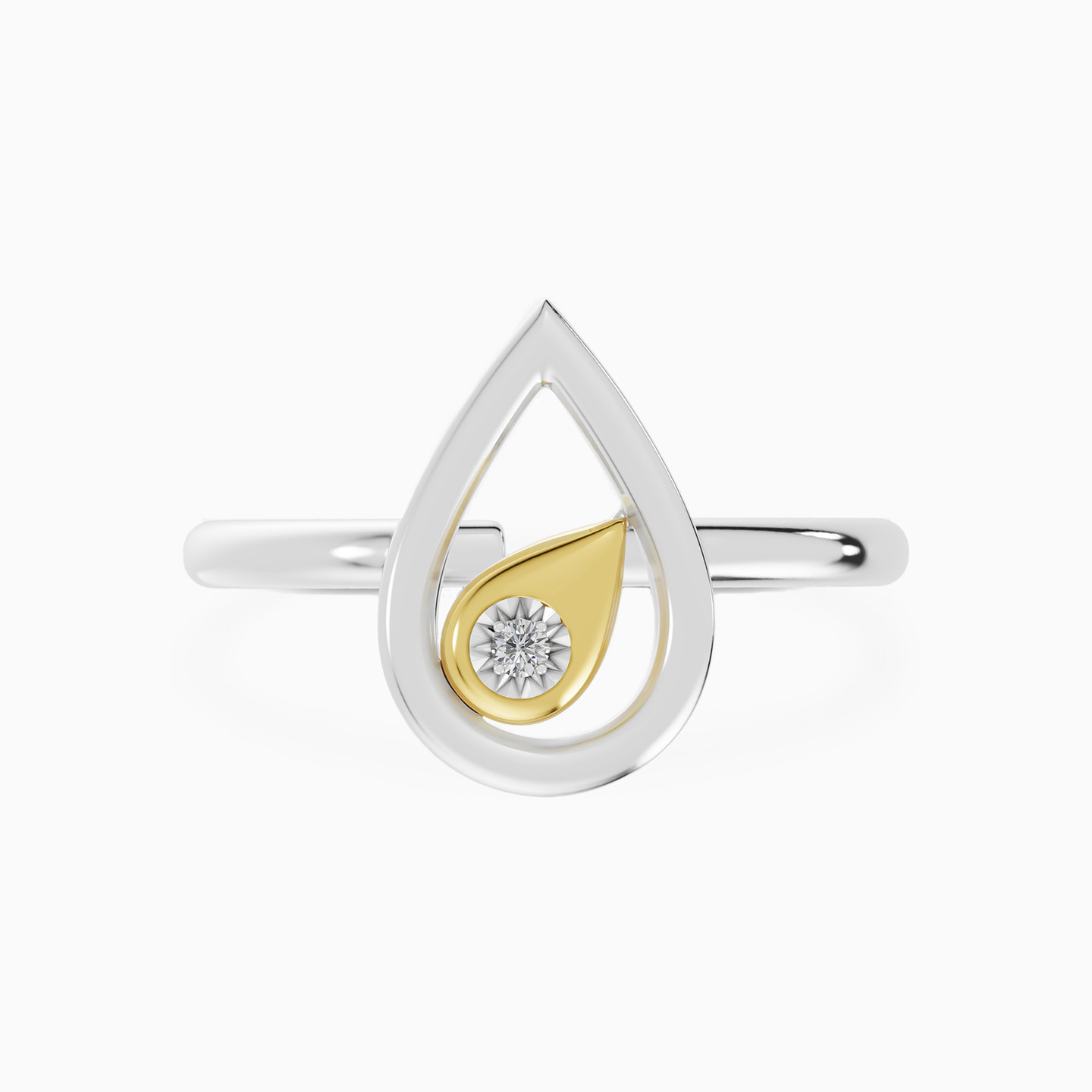 Pear Lab Grown Diamonds Sterling Silver Ring Pear Lab Grown Diamonds Sterling Silver Ring