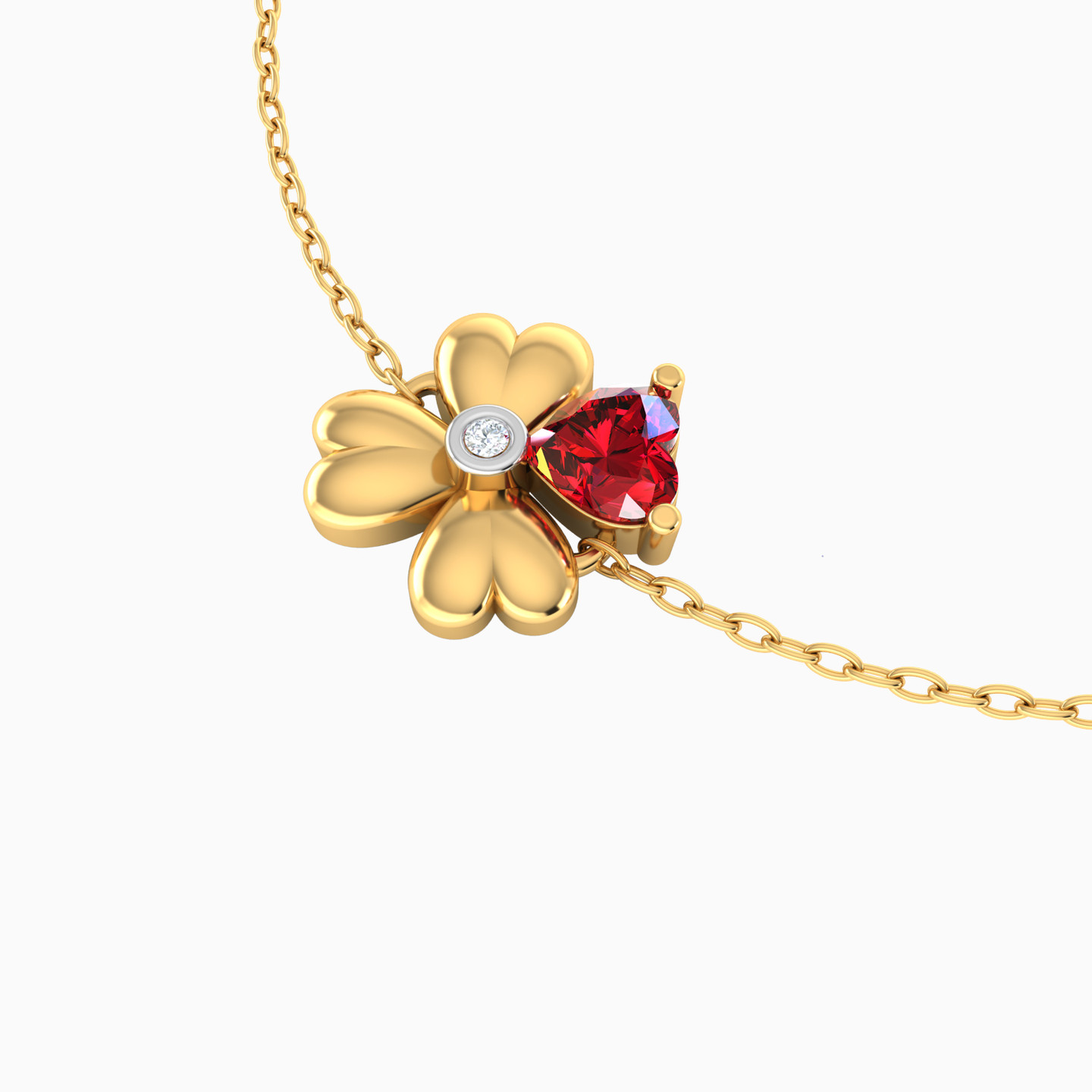 18K Gold Diamond & Colored Stones Chain Bracelet - 3