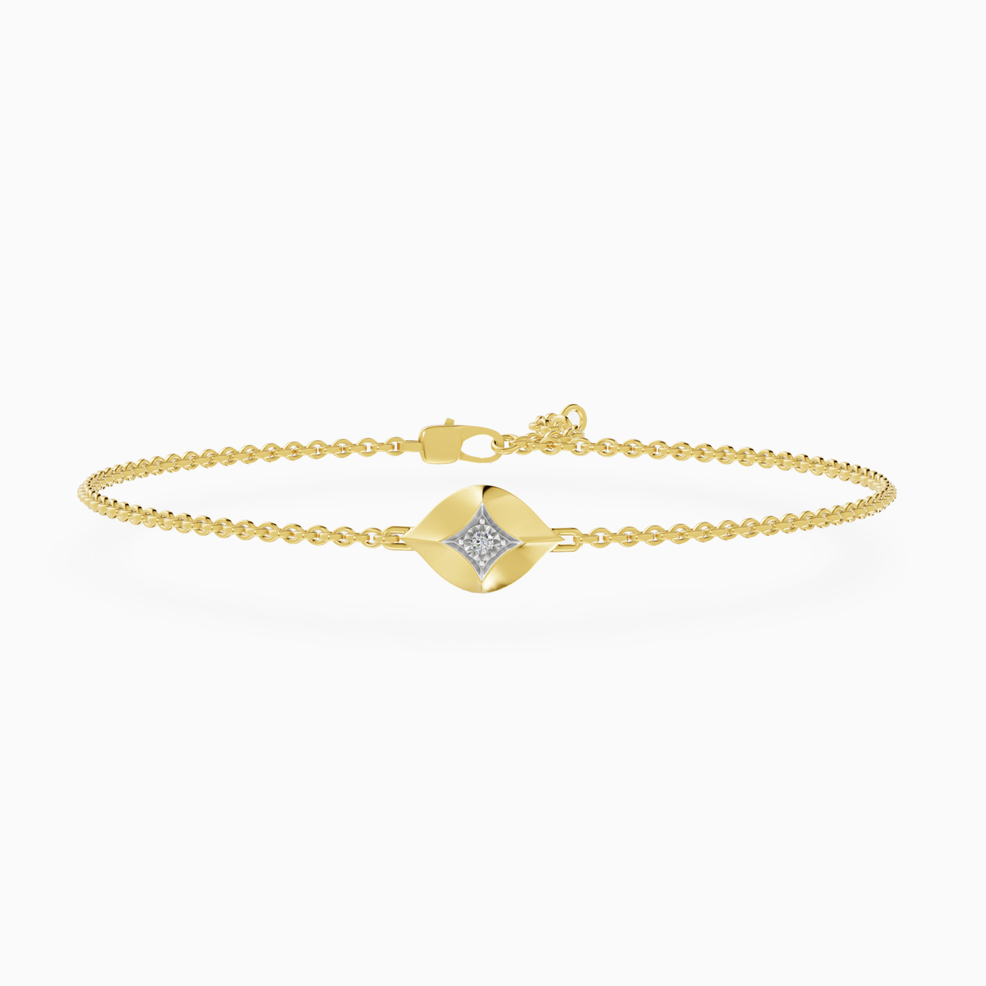 Lozenge Lab Grown Diamonds Gold Plated Chain Bracelet Lozenge Lab Grown Diamonds Gold Plated Chain Bracelet