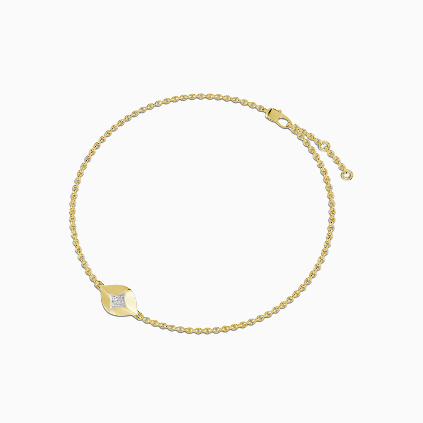 Lozenge Lab Grown Diamonds Gold Plated Chain Bracelet - 2 Lozenge Lab Grown Diamonds Gold Plated Chain Bracelet - 2