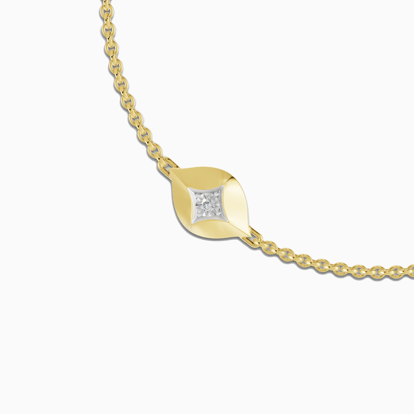 Lozenge Lab Grown Diamonds Gold Plated Chain Bracelet - 3 Lozenge Lab Grown Diamonds Gold Plated Chain Bracelet - 3