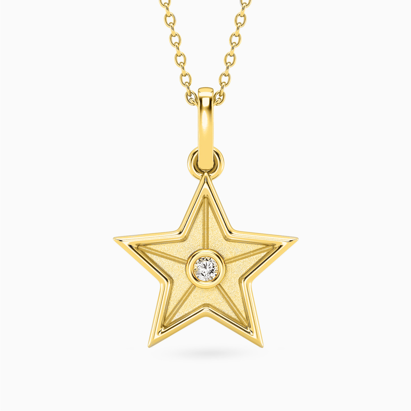 Star Lab Grown Diamonds Necklace in Yellow Gold Plating Star Lab Grown Diamonds Necklace in Yellow Gold Plating