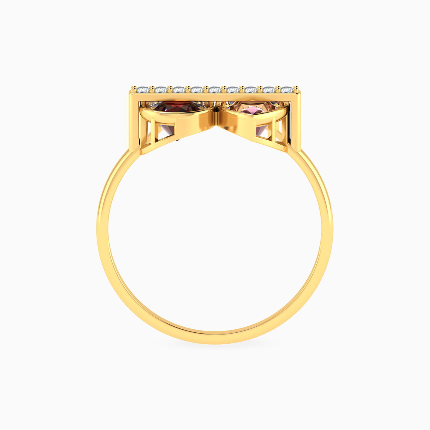 Two Drops Colored Stones Ring in 18K Gold - 4 Two Drops Colored Stones Ring in 18K Gold - 4