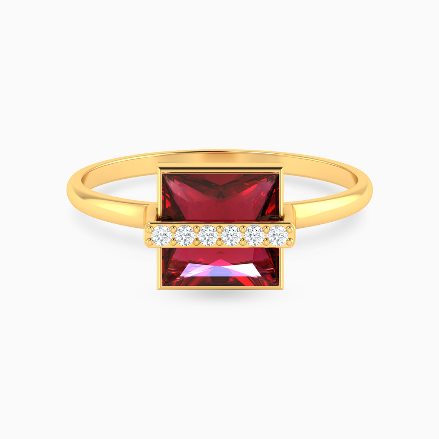 Square Red Stone Ring in 18K Gold Square Red Stone Ring in 18K Gold