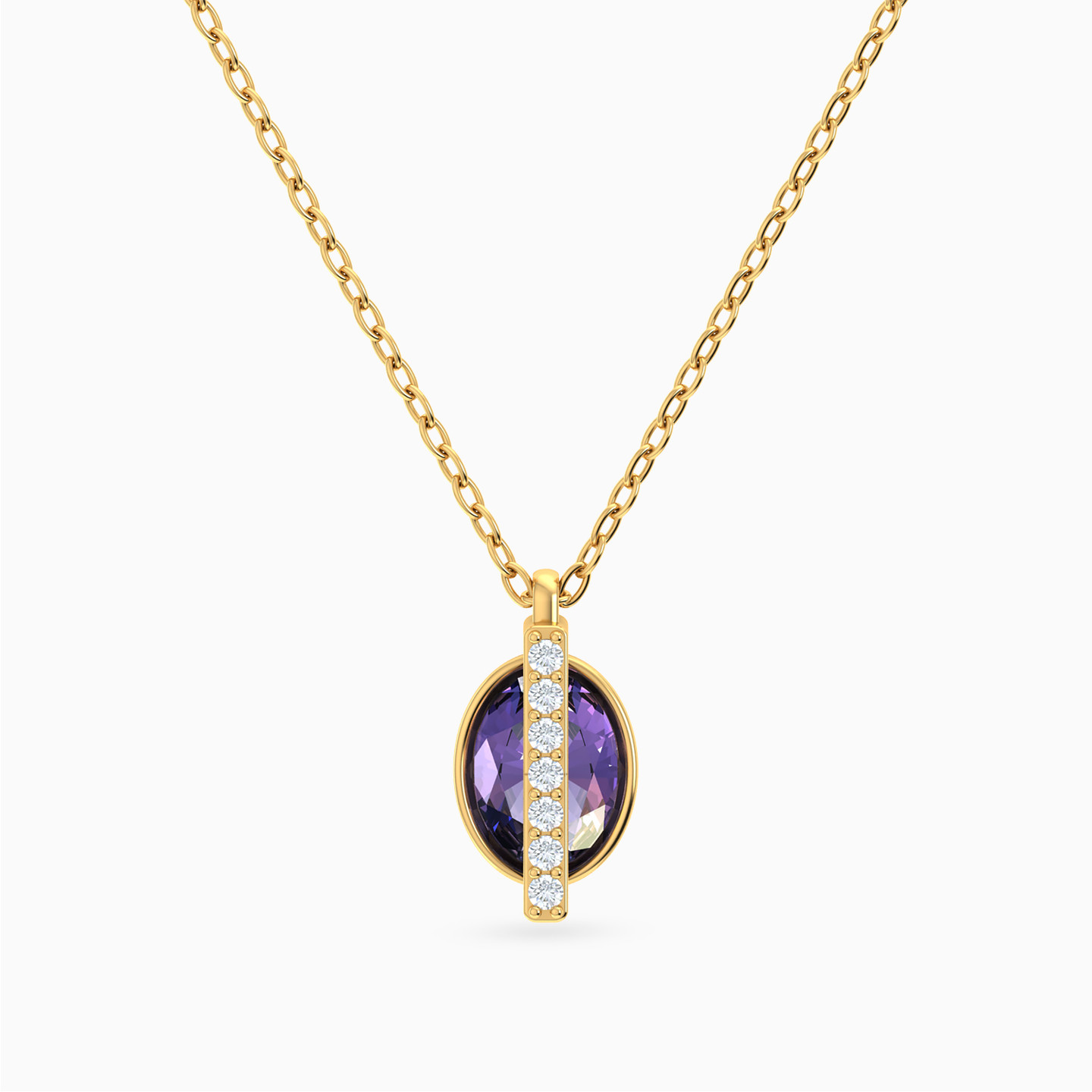 Oval Purple Stone Necklace in 18K Gold Oval Purple Stone Necklace in 18K Gold