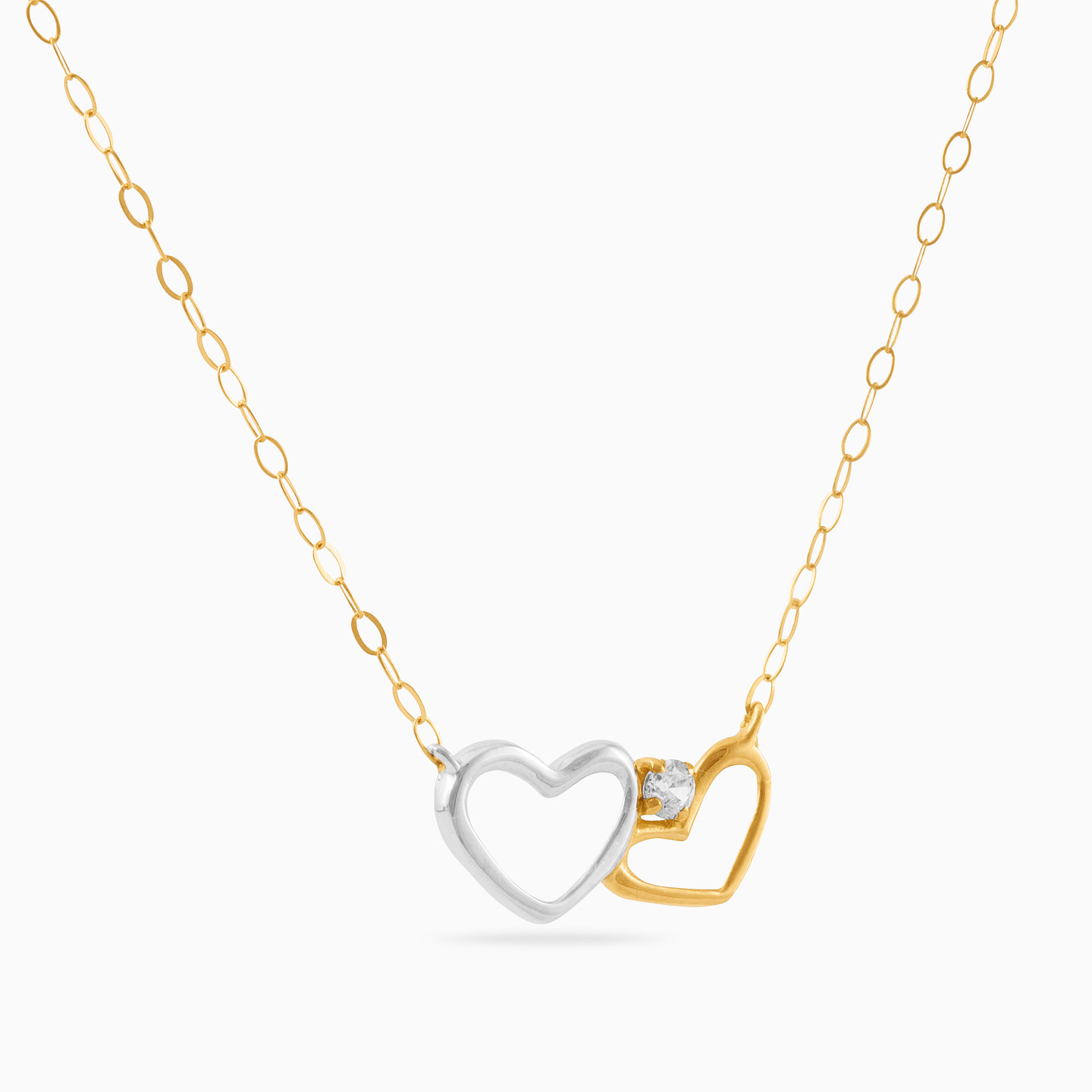 Heart Cubic Zirconia Necklace In 18K Gold - 2