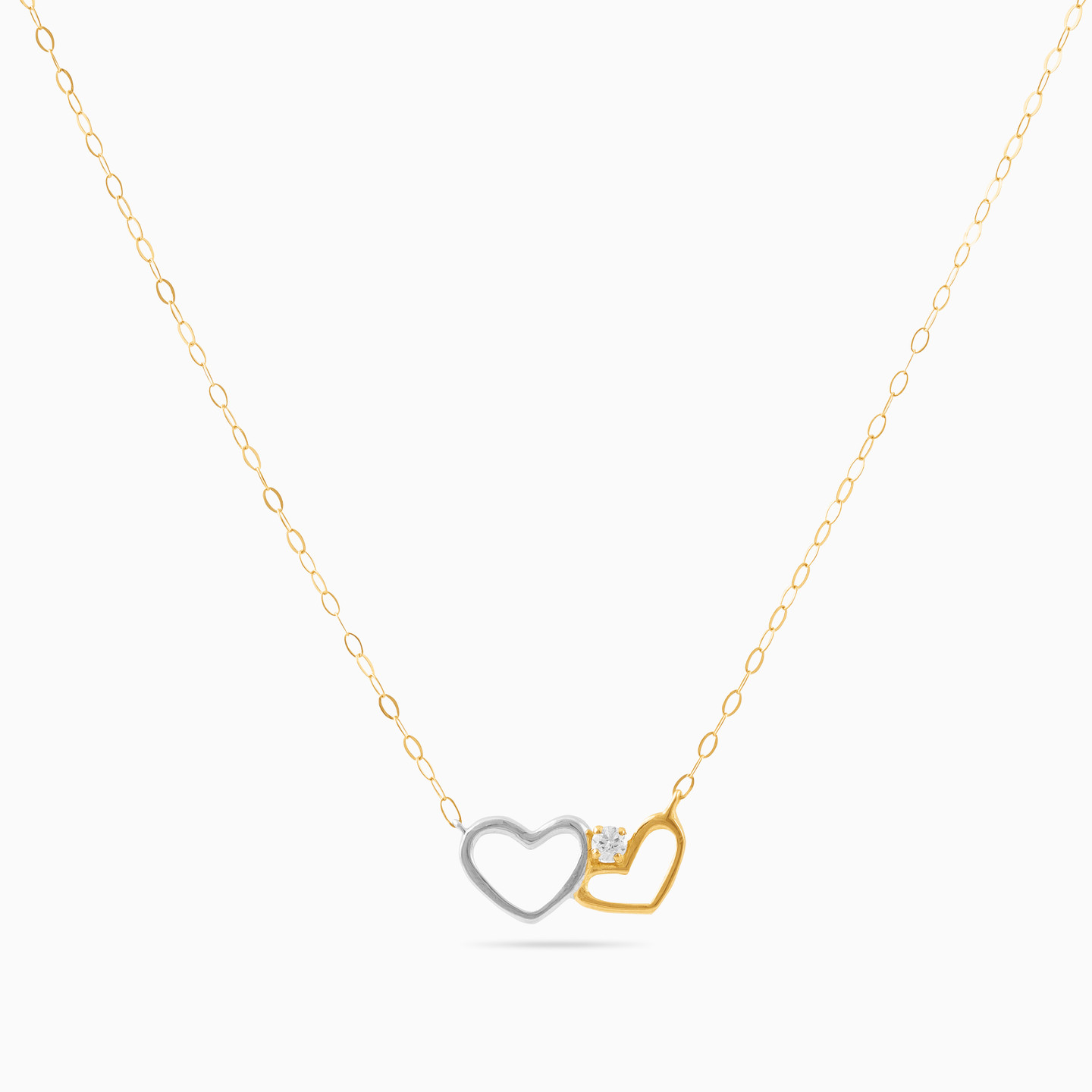 Heart Cubic Zirconia Necklace In 18K Gold - 3