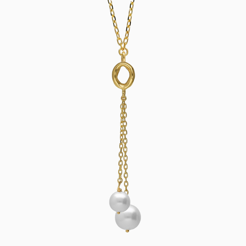 Circular Loop Pearl Gold Plated Necklace Circular Loop Pearl Gold Plated Necklace
